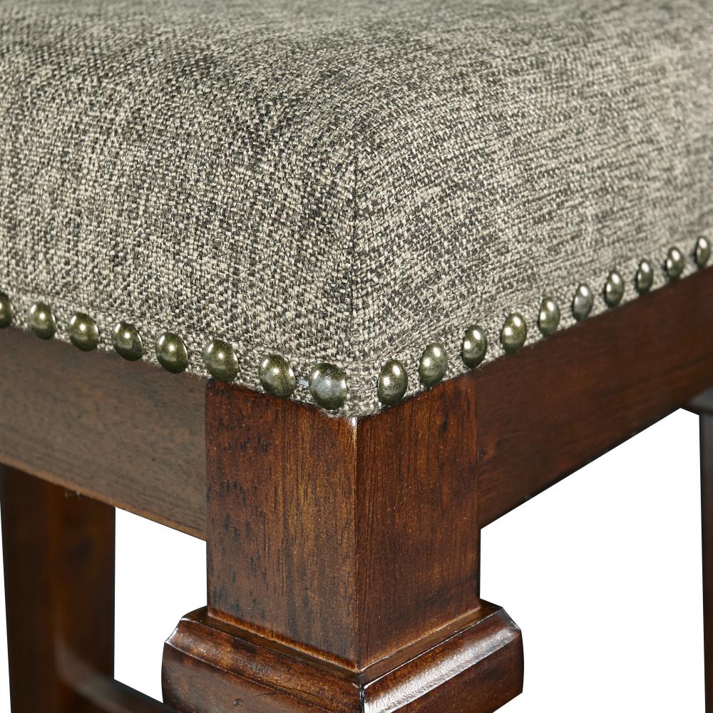 Kennedy 30" Walnut and Brown Backless Wood Barstool