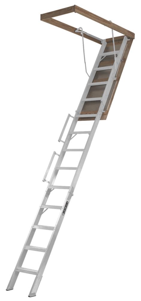 Louisville AA2210 Attic Ladder, Aluminum, 12 in. W