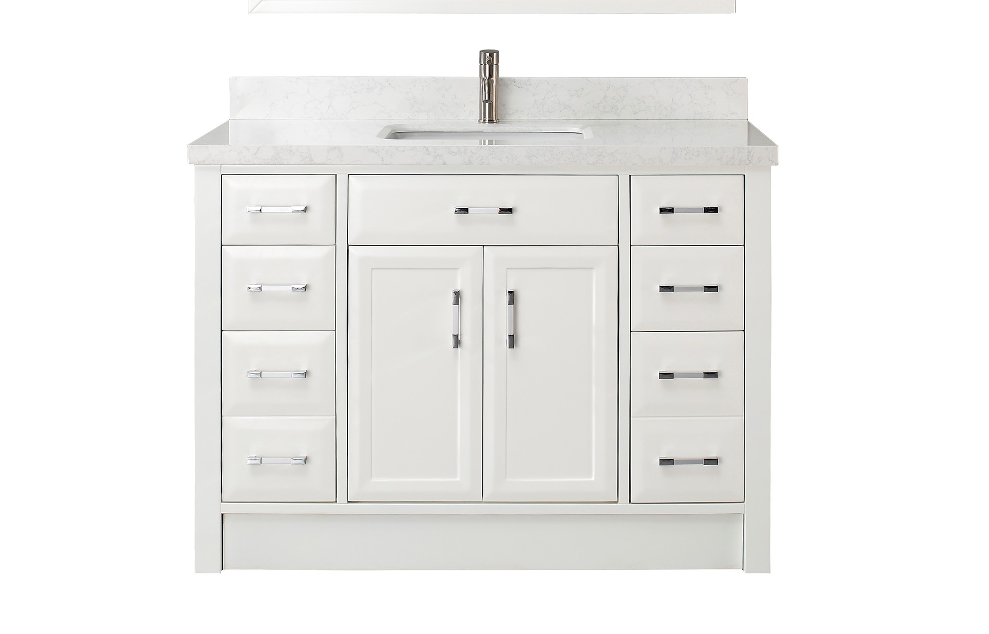 Meuble-lavabo simple blanc de 48 po Calumet par Spa Bathe avec comptoir  blanc en surface solide CA48Wht-SSC