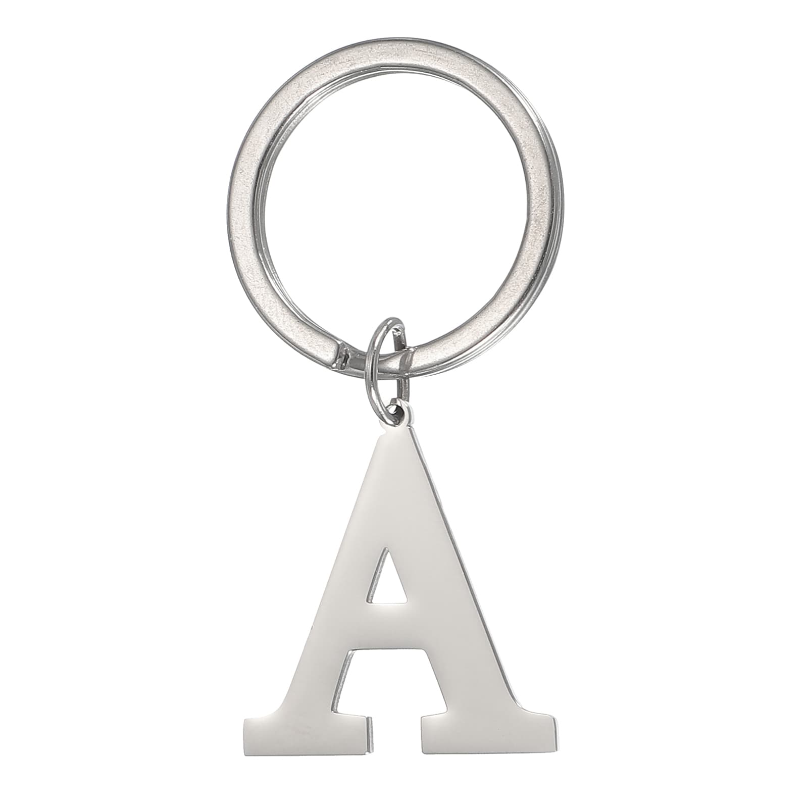 PATIKIL Initial Letter Keychain Key Chain DIY Pendant Keyring Bag Backpack Decor A-Z Alphabet Key Ring for Men Women Purse Handbag Silver (Letter A)