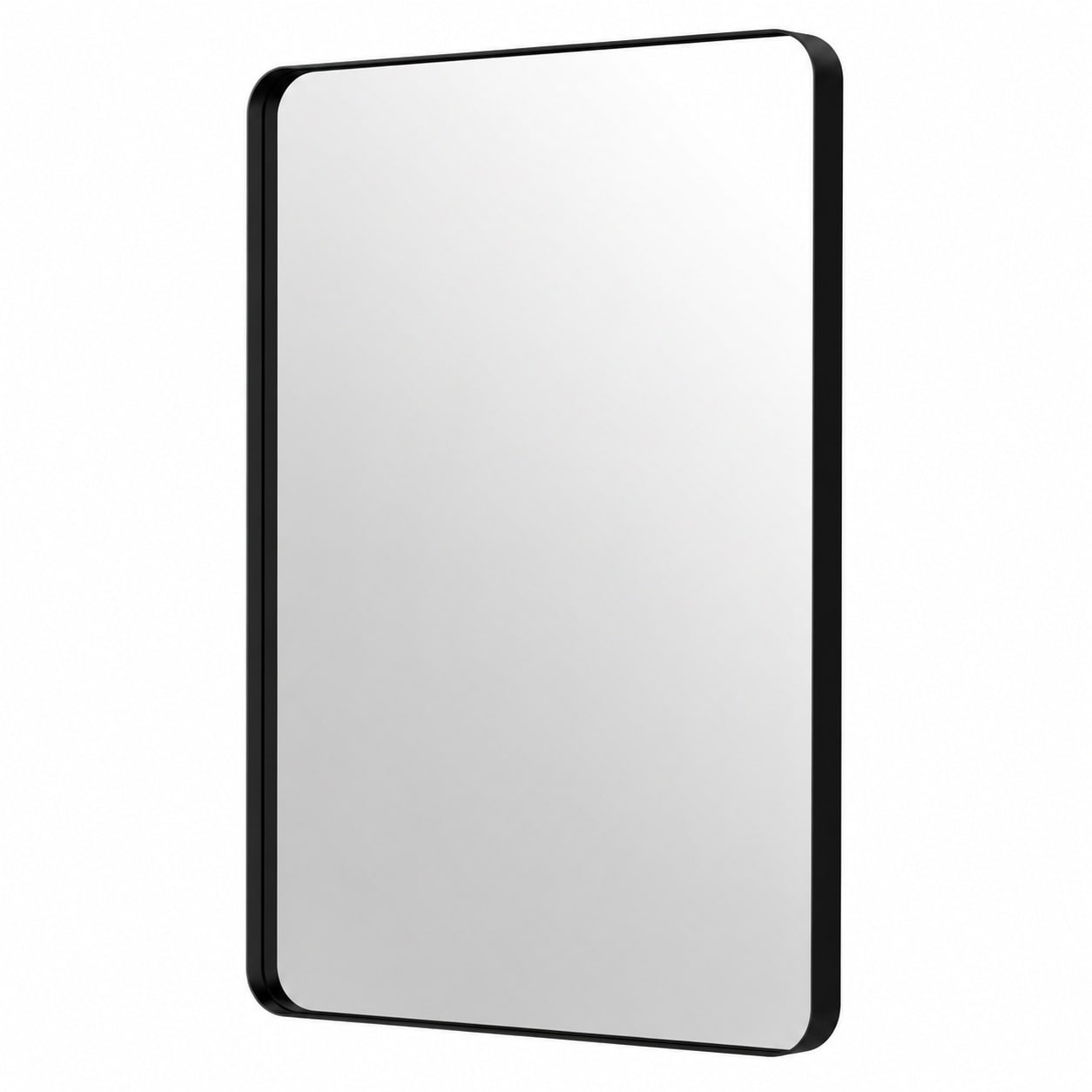 Aoibox  22 in W x 30 in H Black Framed Rectangle Wall Mirror Aluminum Anti Rust Frame Tempered Bathroom Vanity