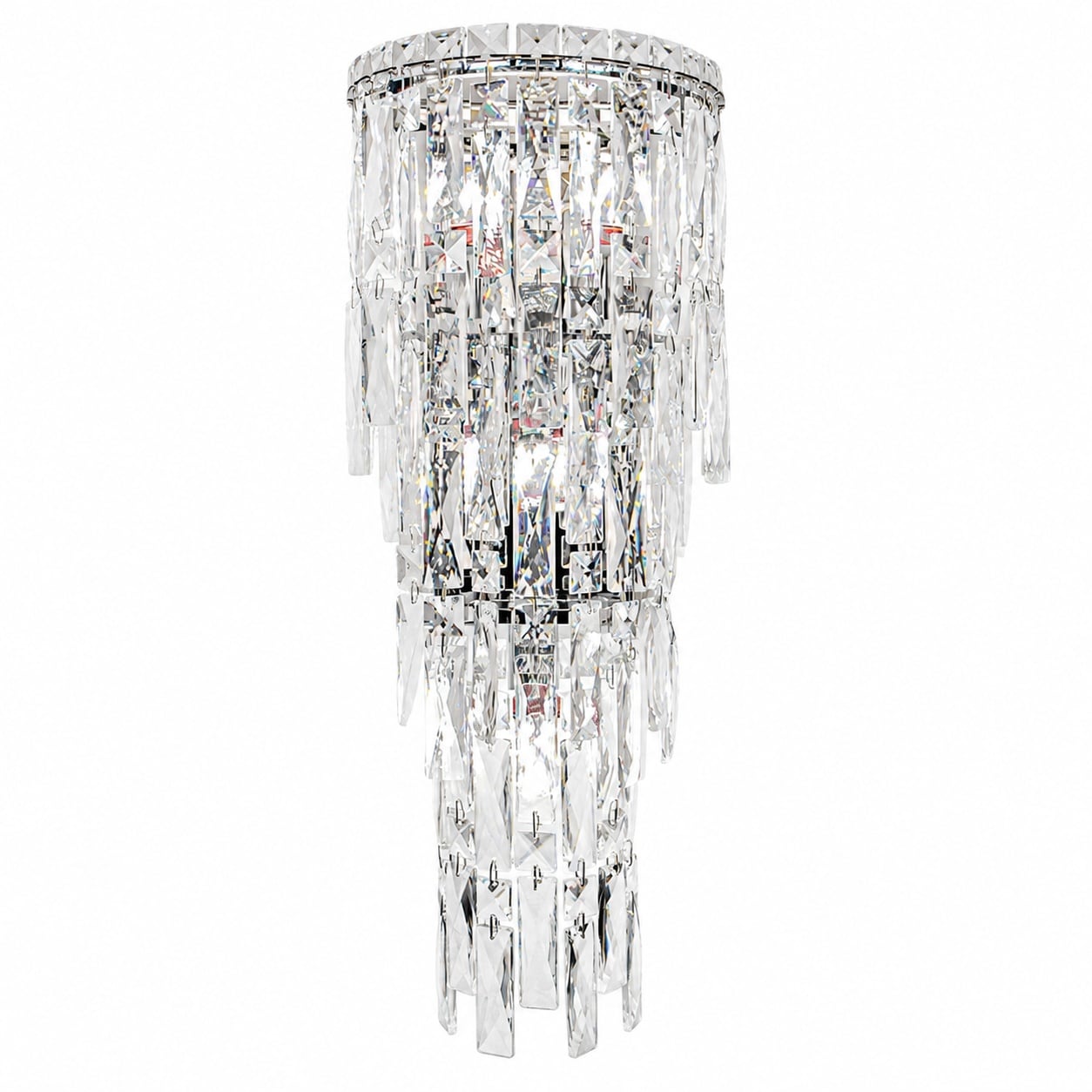 Aoibox  Modern Crystal Wall Sconces Chrome Luxury Wall Light with K9 Acrylic Drops Elegant Indoor Lighting for Bedroom
