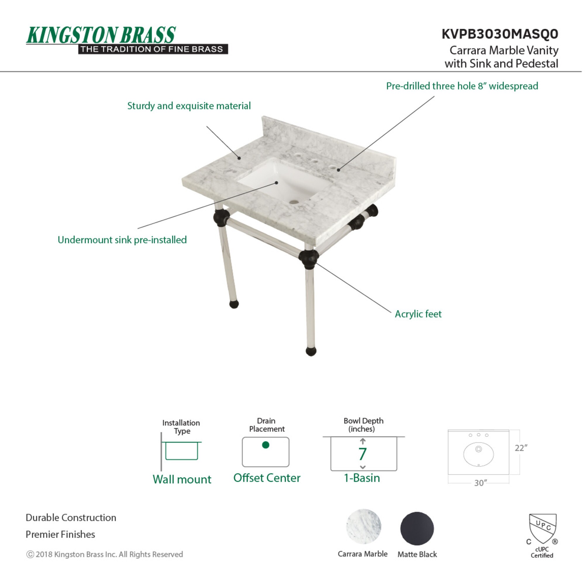 Kingston Brass WLKVPB3030MASQ0 Bath-Sink - View #3
