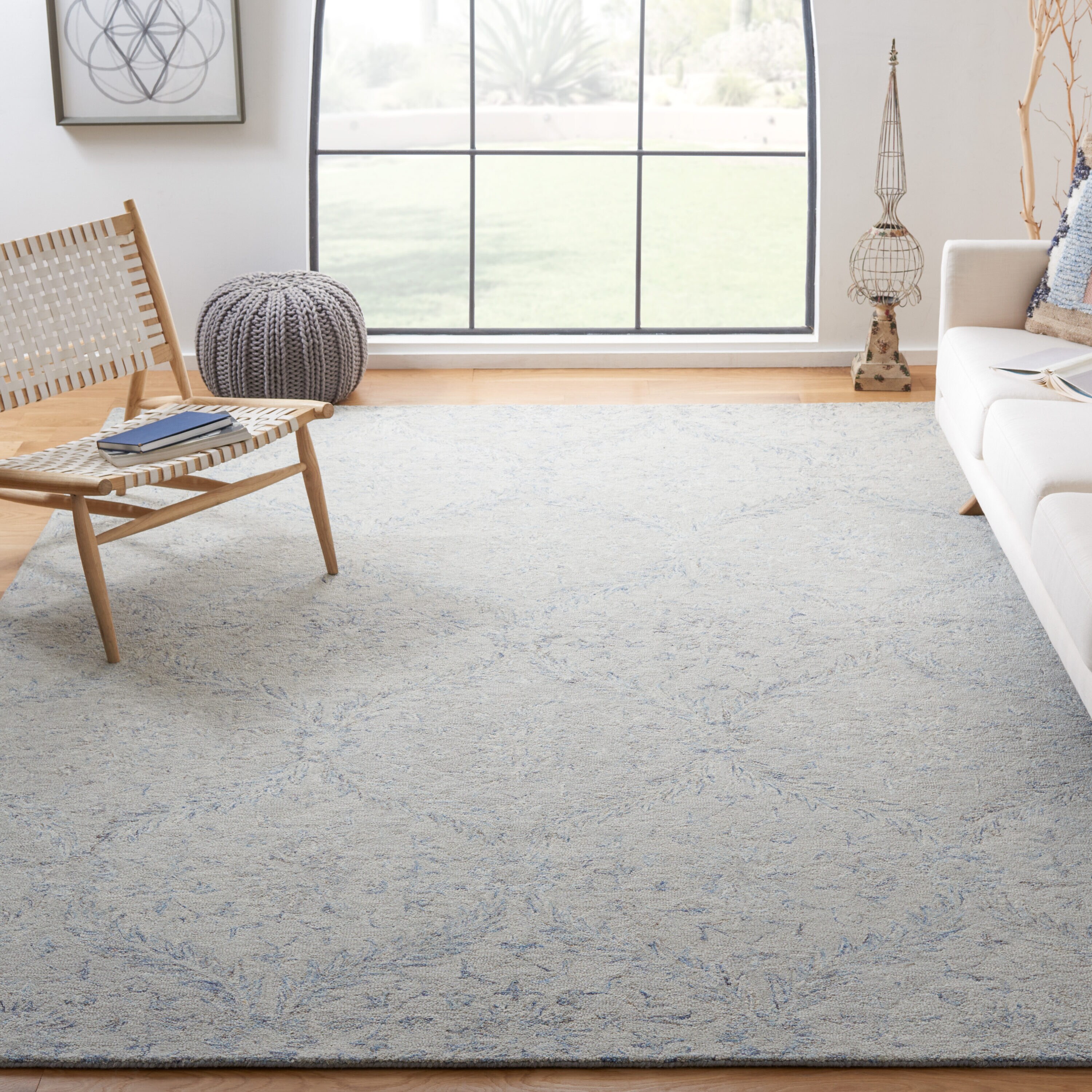  Micro-Loop 875 Gray/Blue Traditional 8ft x 10ft Large Rectangle Rug
