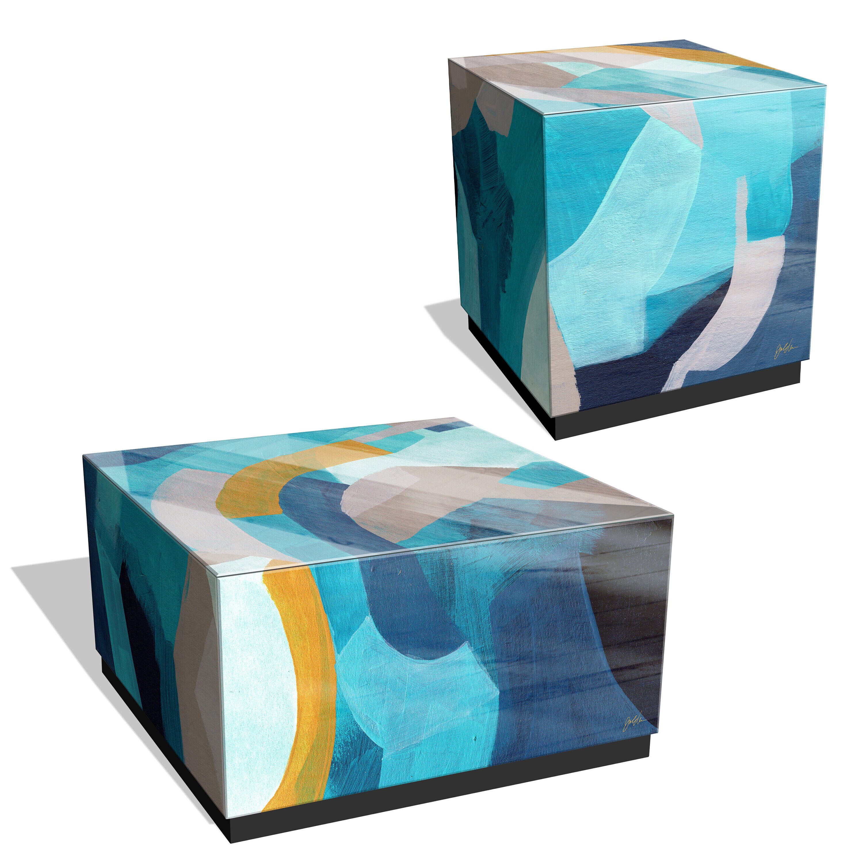 Empire Art Direct GCU-175732-33 2 -Piece Modern Glass Accent Table Set