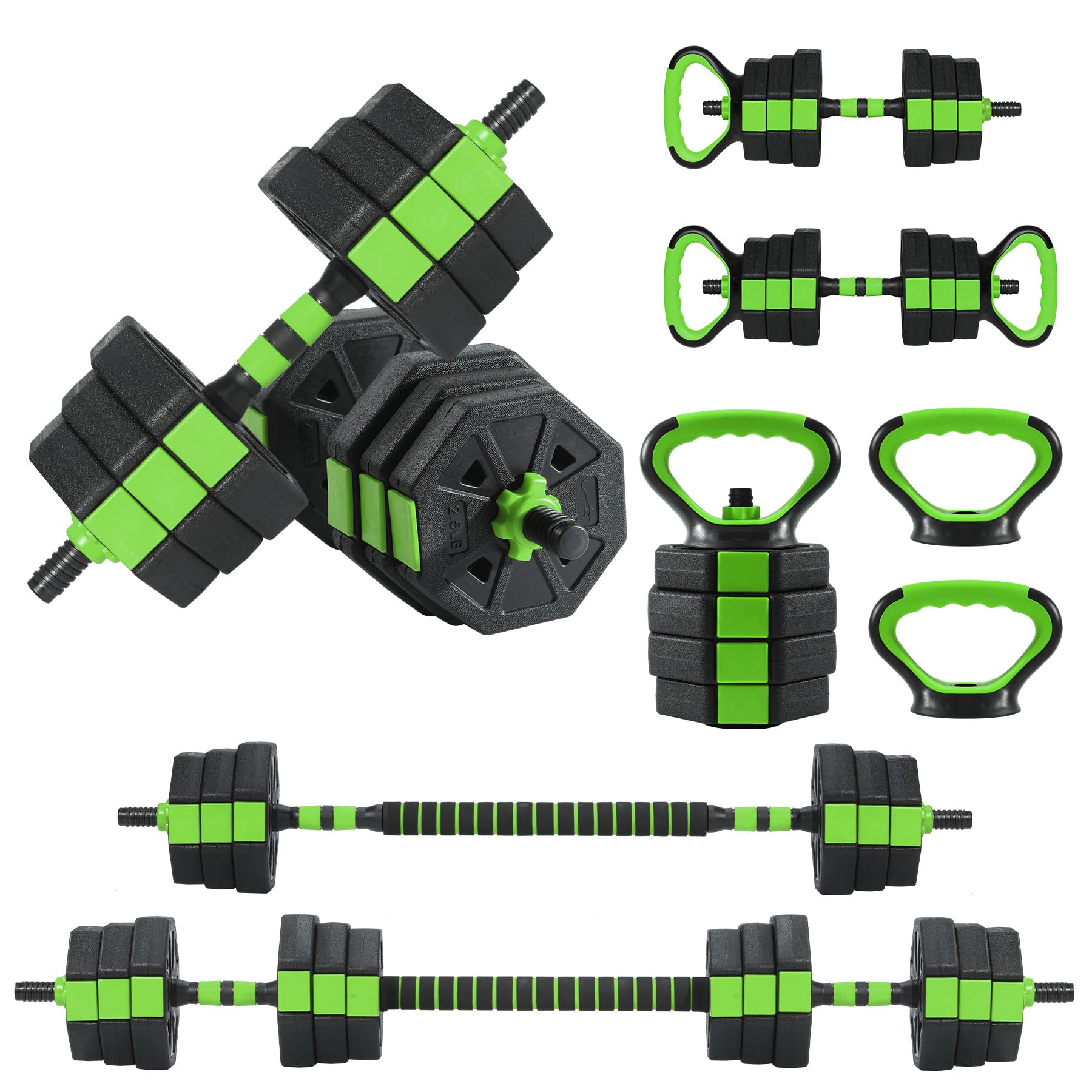 IdealHouse - Adjustable Dumbbells 66Lbs Free Weight Set with Connector 4 In1 Weight Dumbbell Set ...
