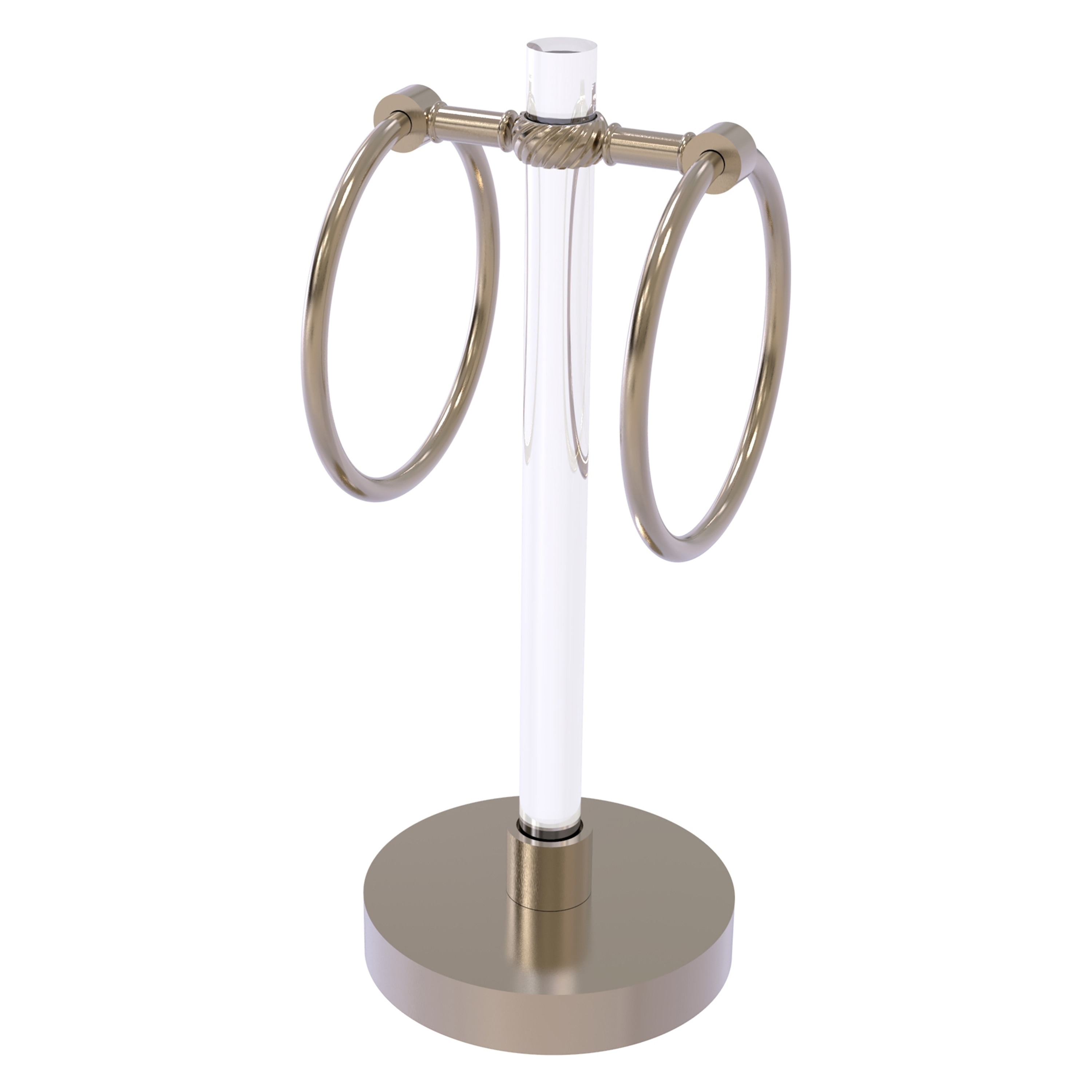 Clearview Antique Pewter Freestanding Countertop Single Towel Ring | - Allied Brass CV-GTRST-10-PEW