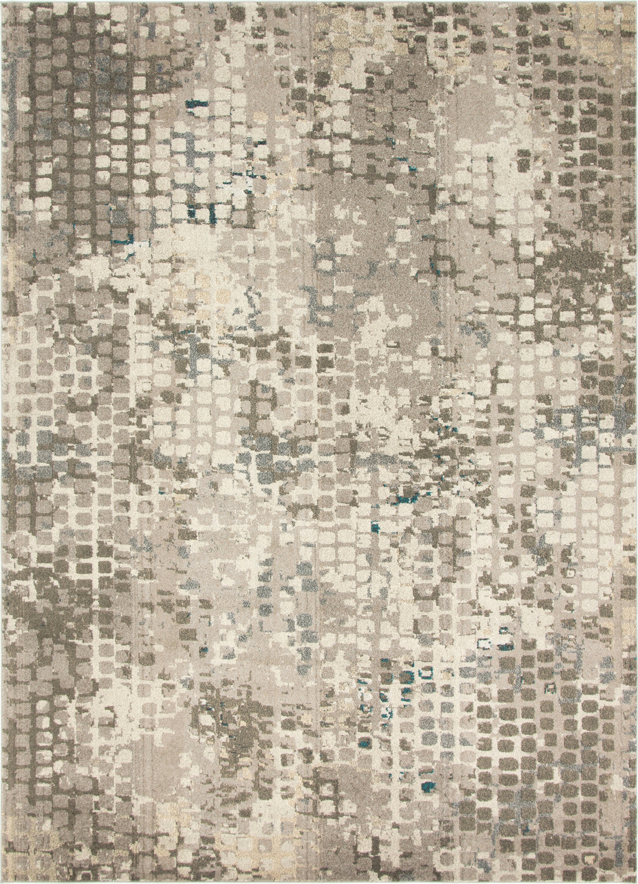 Unique Loom 3142281 Bondi Chromatic 9 x 12 (ft) Loomed Polypropylene Gray/Beige Rectangular Indoor Abstract Bohemian/Eclectic Area rug