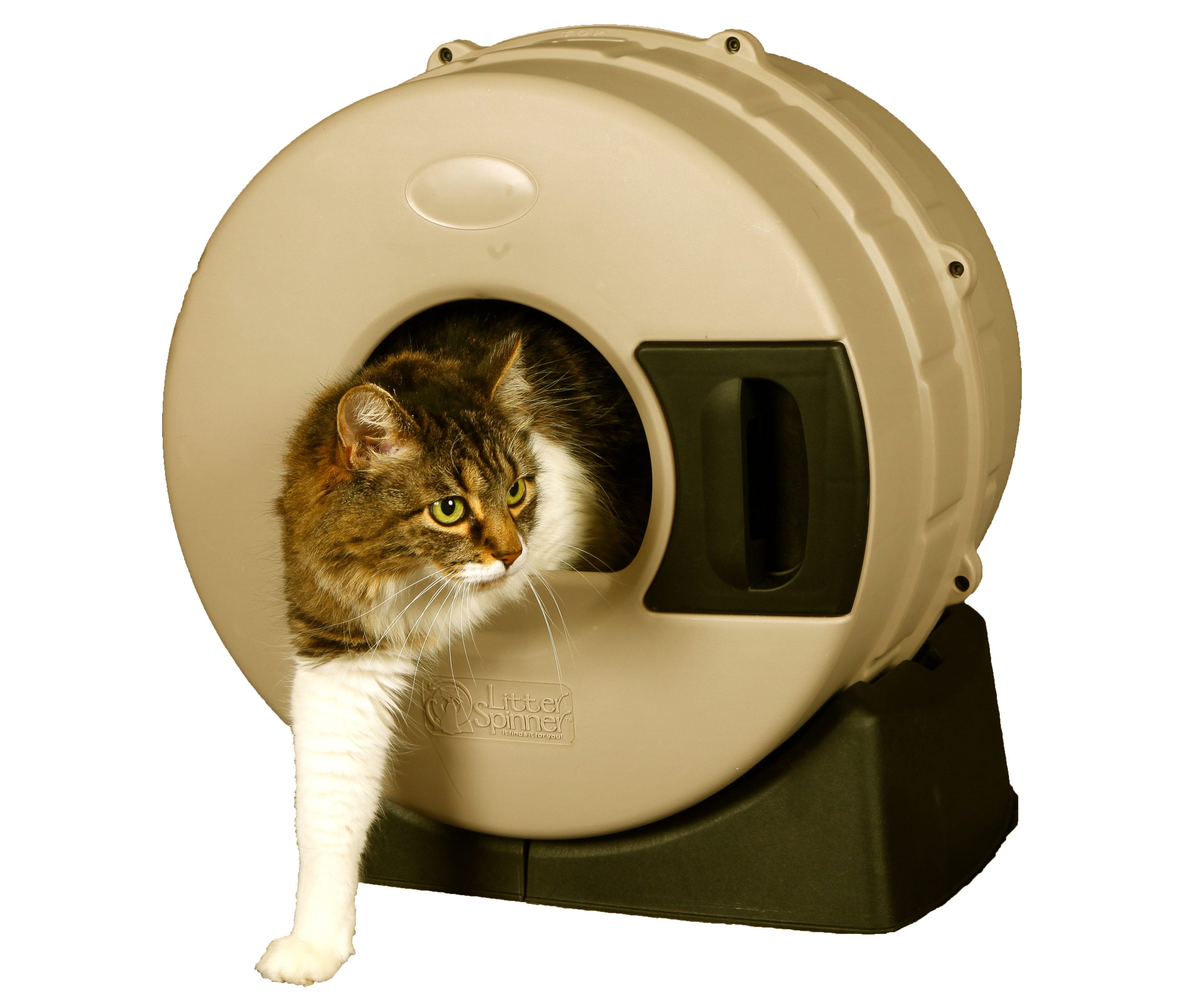 Smart Choice Easy-to-Clean Self-Cleaning Litter Box in Tan - Hooded Design  - Cleans in 20 Seconds - Includes 1 Litter Spinner - Brown Color in the Litter  Box Concealment department at