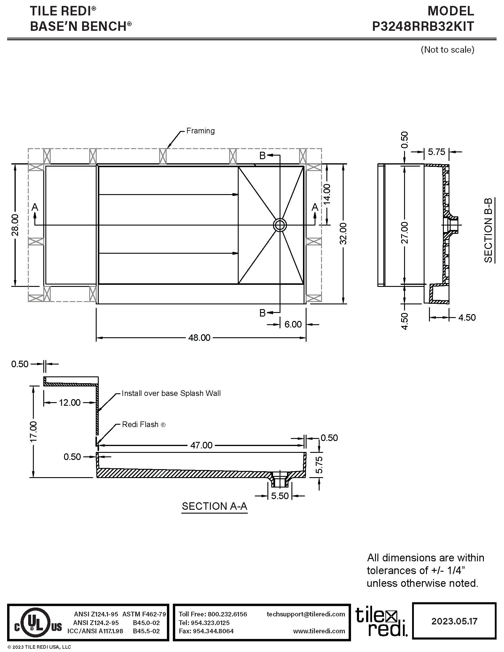 Tile Redi P3248RRB32KIT Shower-Floors - View #7