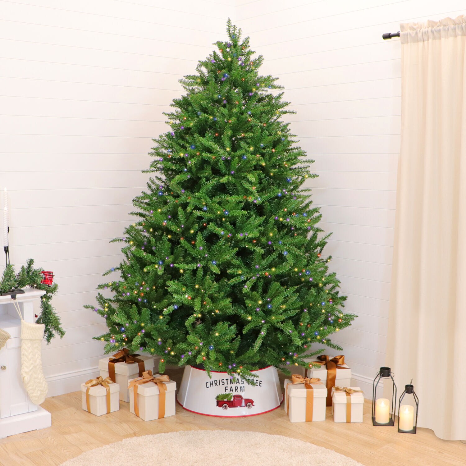 Fraser Hill Farm 7.5ft Centerville Pine Artificial Christmas Tree with