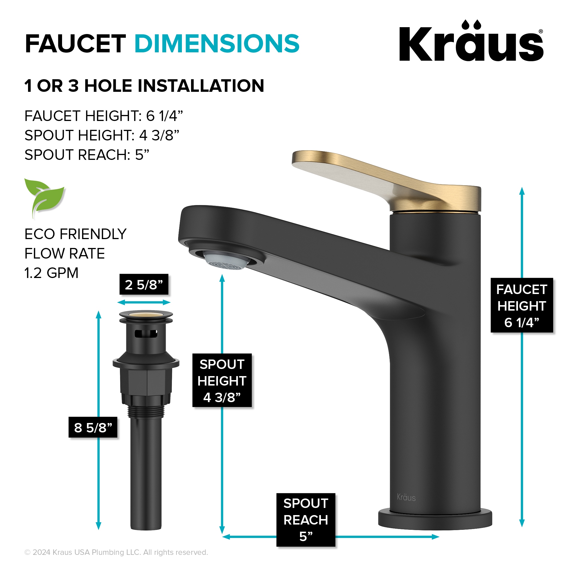 Kraus KBF-1411SFBBMB Lavatory-Faucets - View #5
