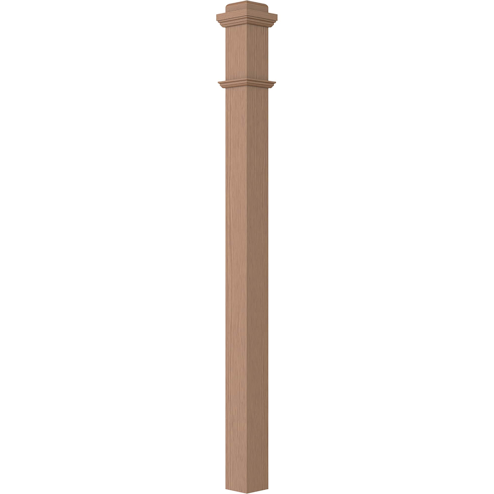 L.J. Smith Stair Systems LJ-4075-WO 3.25-in x 56-in Unfinished White oak Universal Stair Newel Post
