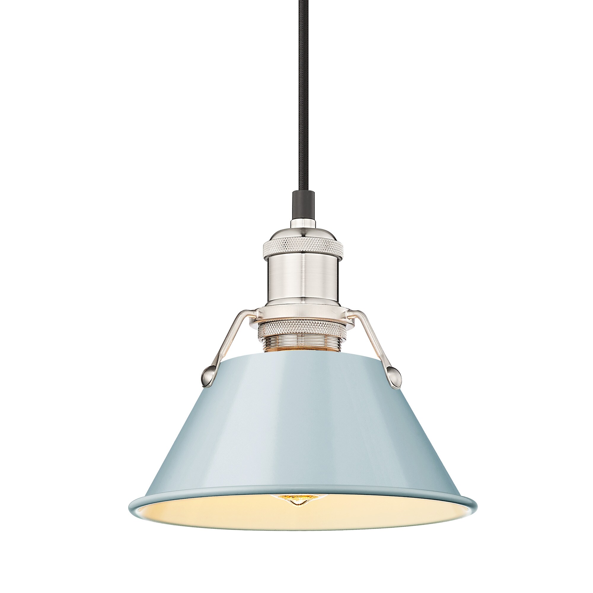 Golden Lighting Orwell 1-Light Small Pendant in Pewter with Seafoam in the Pendant  Lighting department at