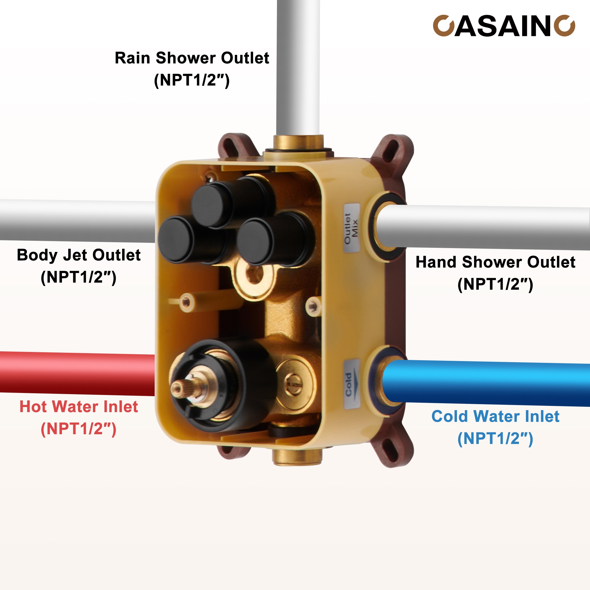 CASAINC CASA08BN-12 Showerhead-Bar-Panels - View #8