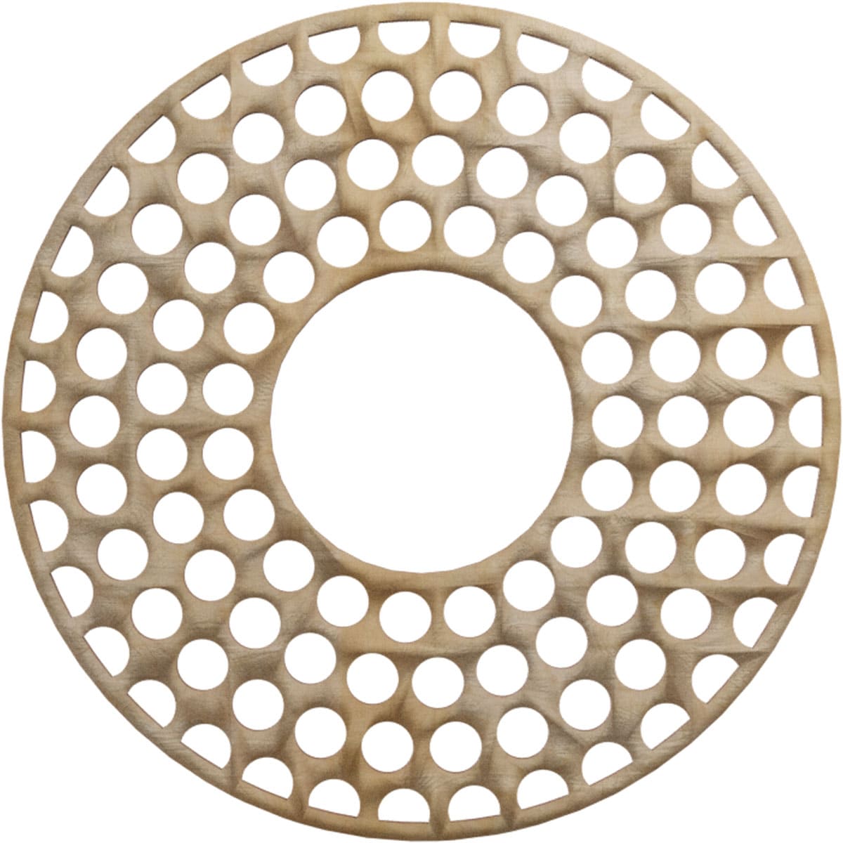 Ekena Millwork CMWP20X20X0250FFHI Fink Fretwork Pierced 20-in W x 20-in L Modern Hickory Wood Whole Ceiling Medallion
