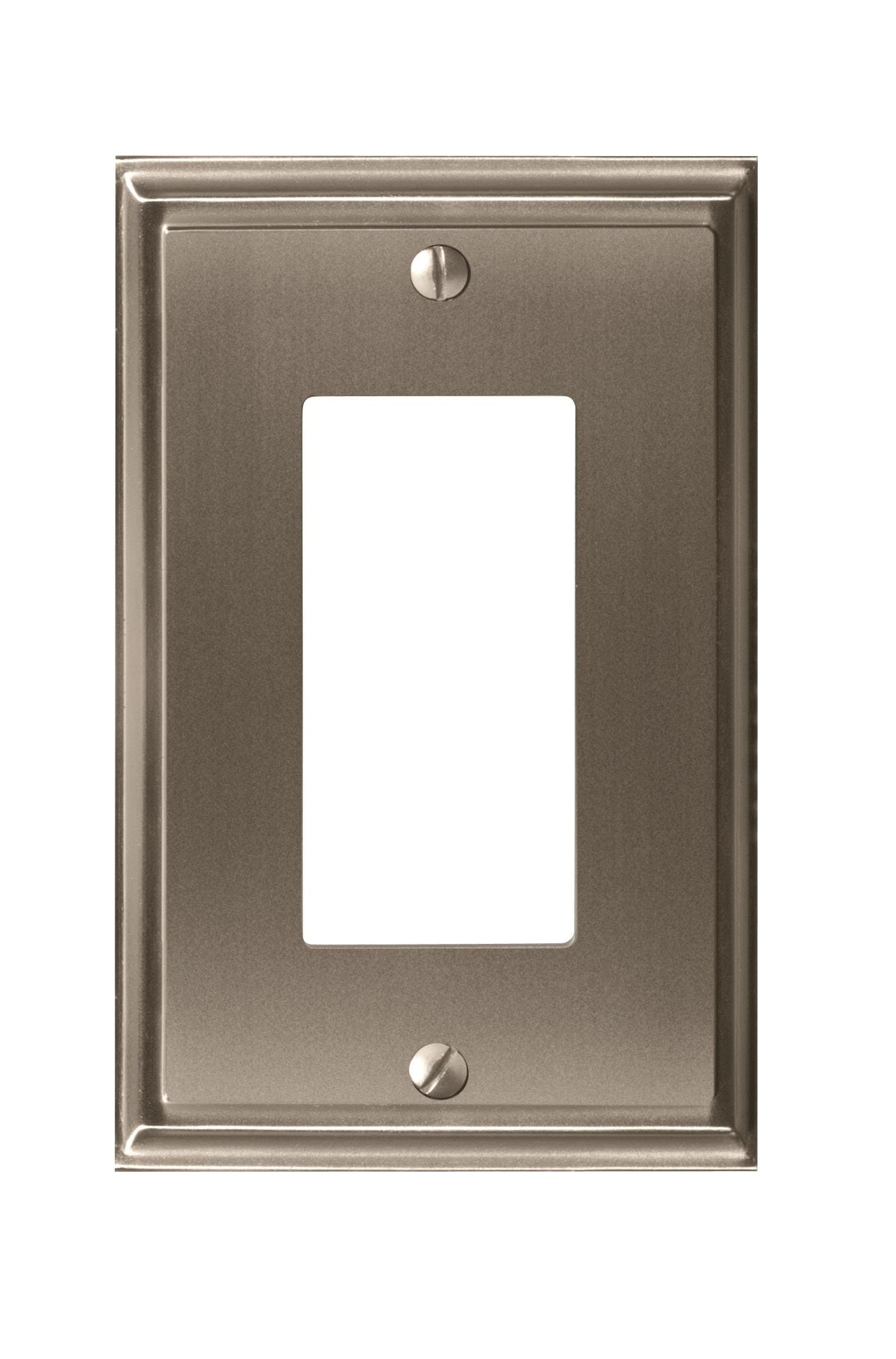 Amerock 1906962 1 -Gang Standard Size Satin Nickel Zinc Indoor Decorator Wall Plate