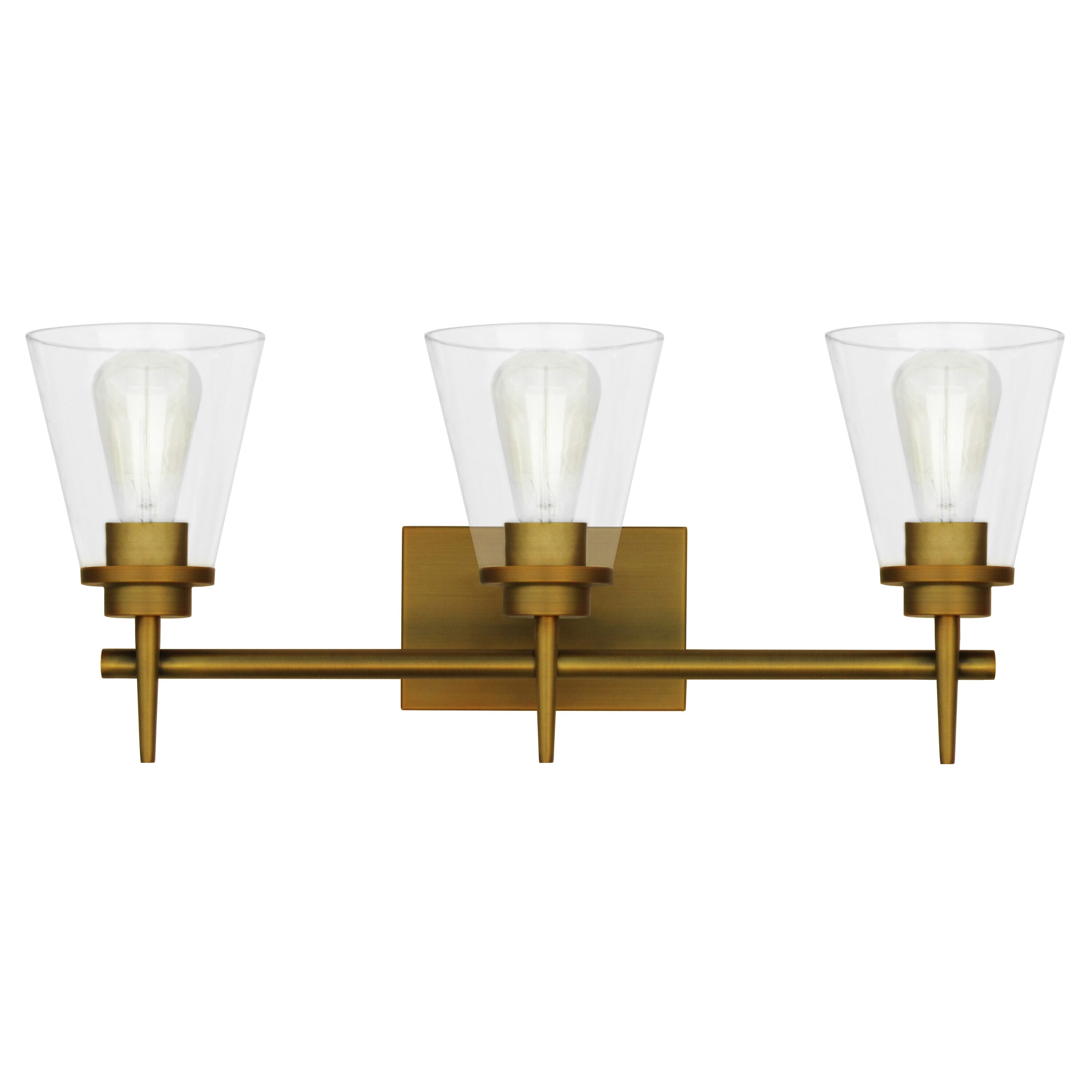 Whitfield Lighting VL703-3NG Janelle 26-in 3 -Light Gold Transitional Vanity light