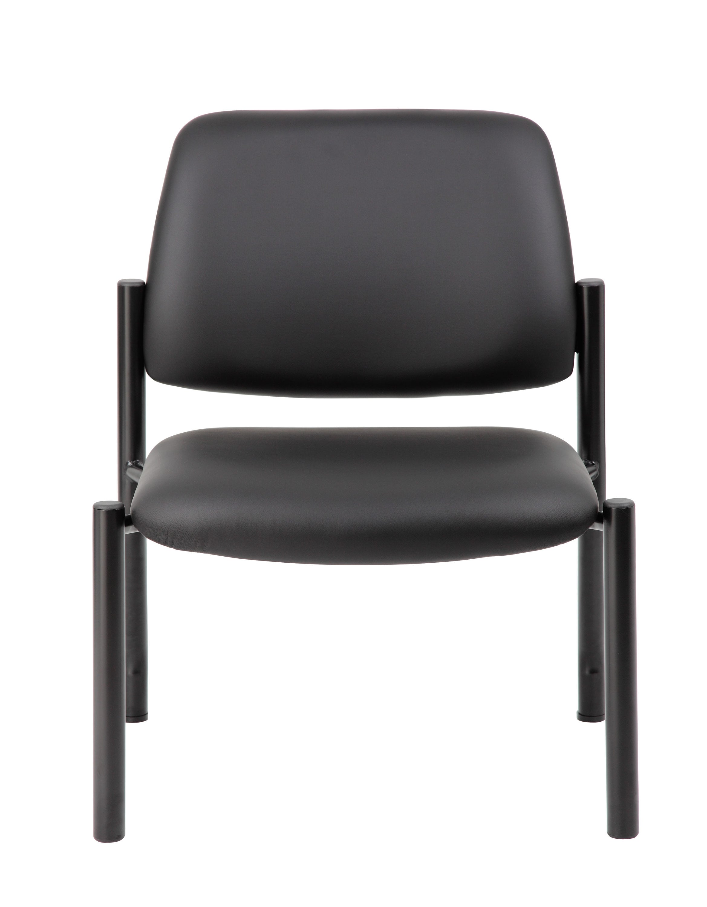 Sleek 400lb Capacity Armless Guest Chair in Antimicrobial Black Vinyl