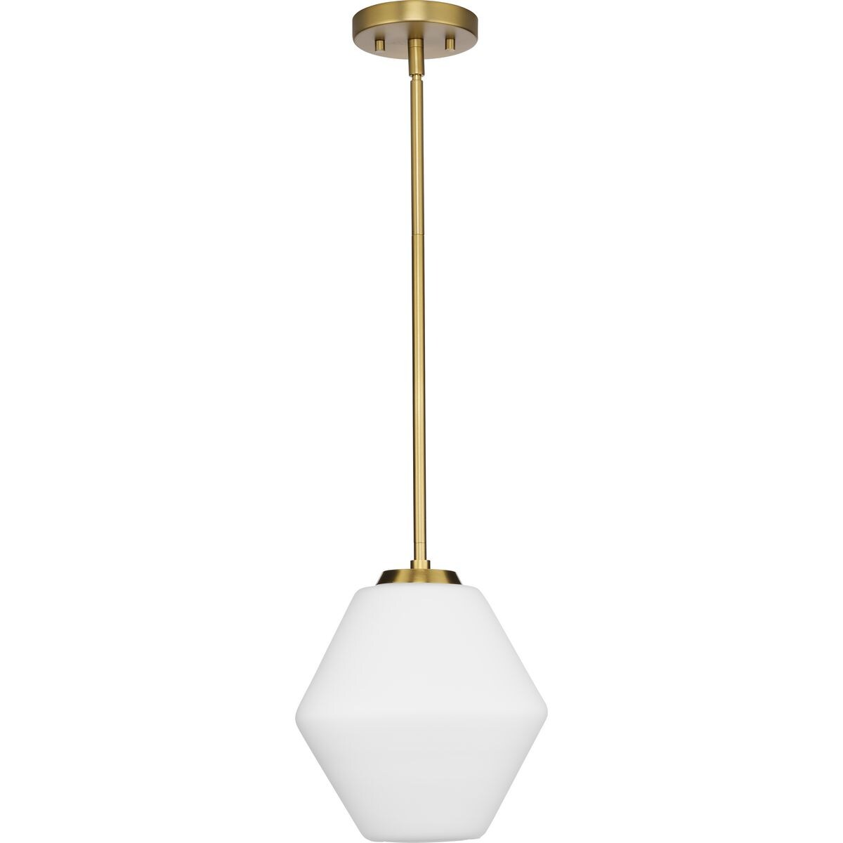 Copeland Brushed Gold Pendant with Opal Glass Shade