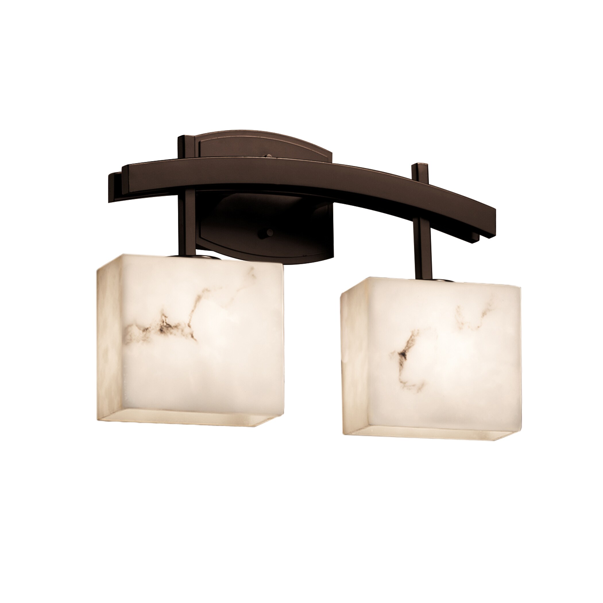 Justice Design Group FAL-8592-55-DBRZ LumenAria 15.5-in 2-Light Dark Bronze Transitional Vanity Light