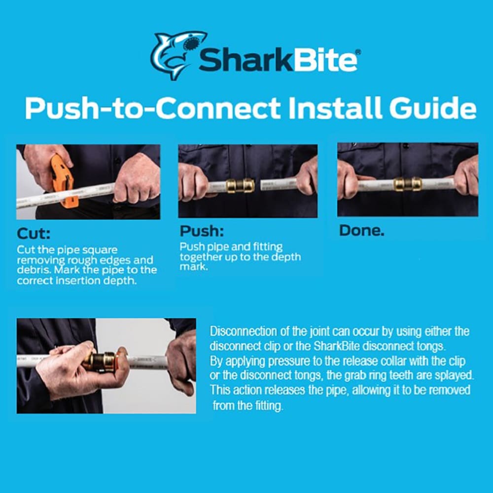 SharkBite 1/2-Inch End Cap, Push-to-Connect, PEX, Copper, CPVC 