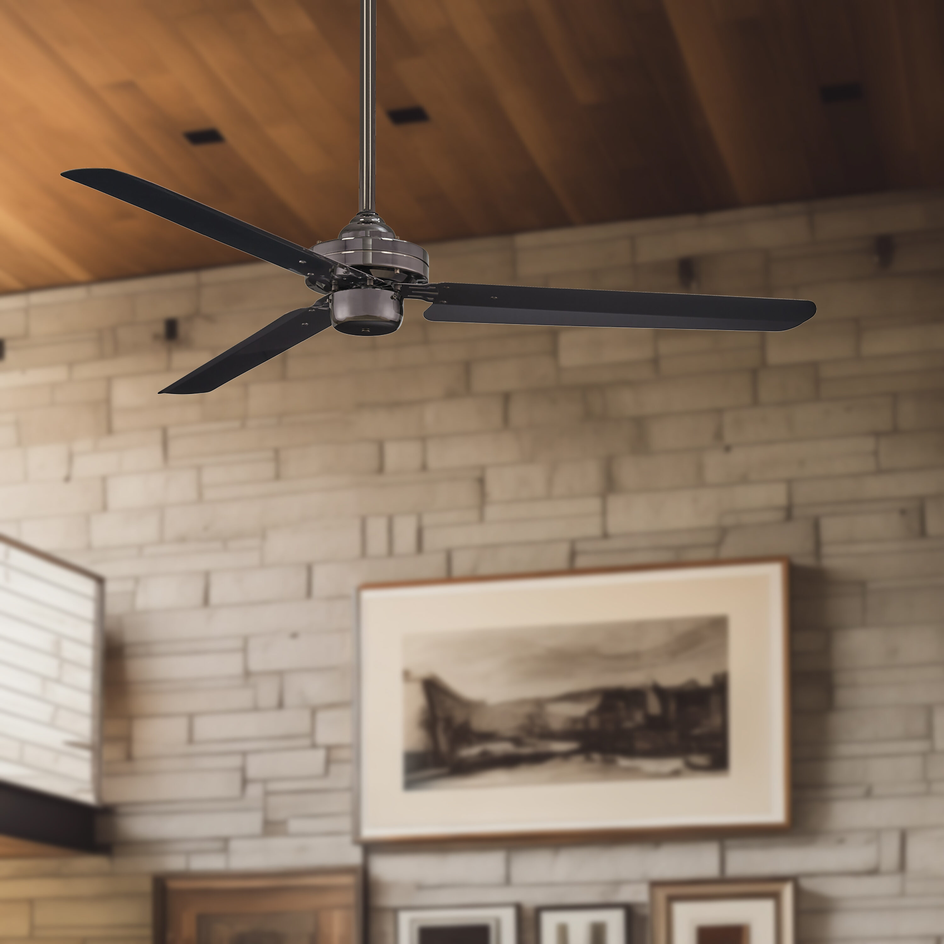 Minka Aire F729-GM Steal 54-in Gun Metal with Gun Metal Blades Ceiling Fan Without Light ( 3 -Blade )
