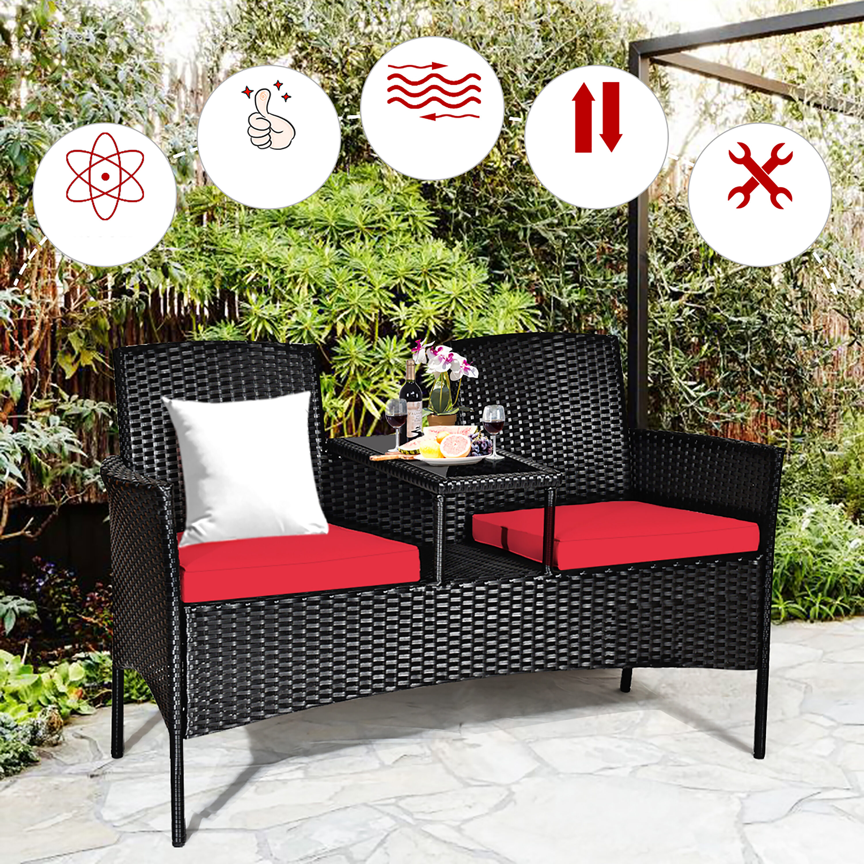 Costway HW63234RE Patio-Conversation-Sets - View #4