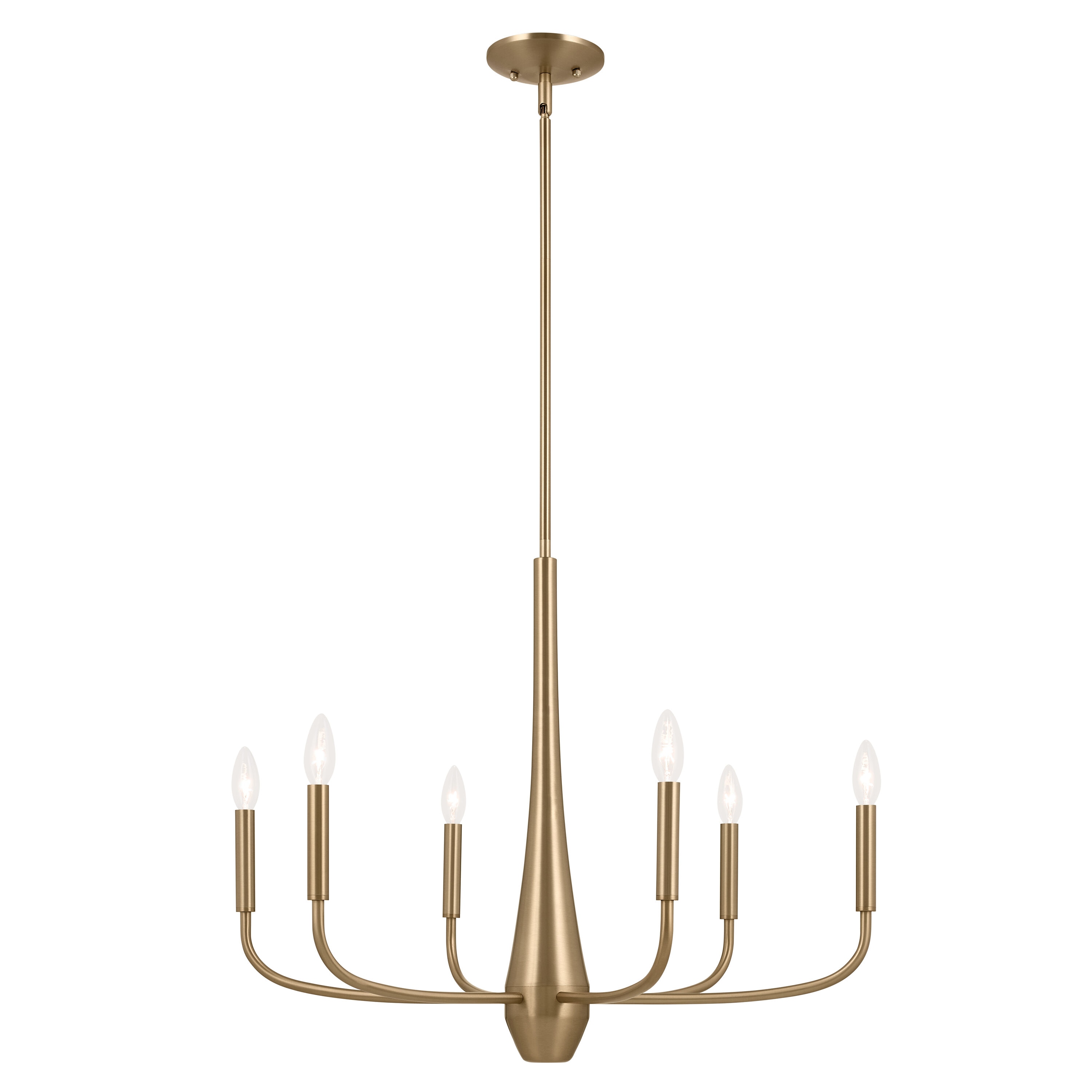 Kichler 52525CPZ Deela 6 -Light Gold Modern/contemporary For Use in Bedrooms, Dining Rooms, Foyers, Kitchens, Living Rooms Chandelier