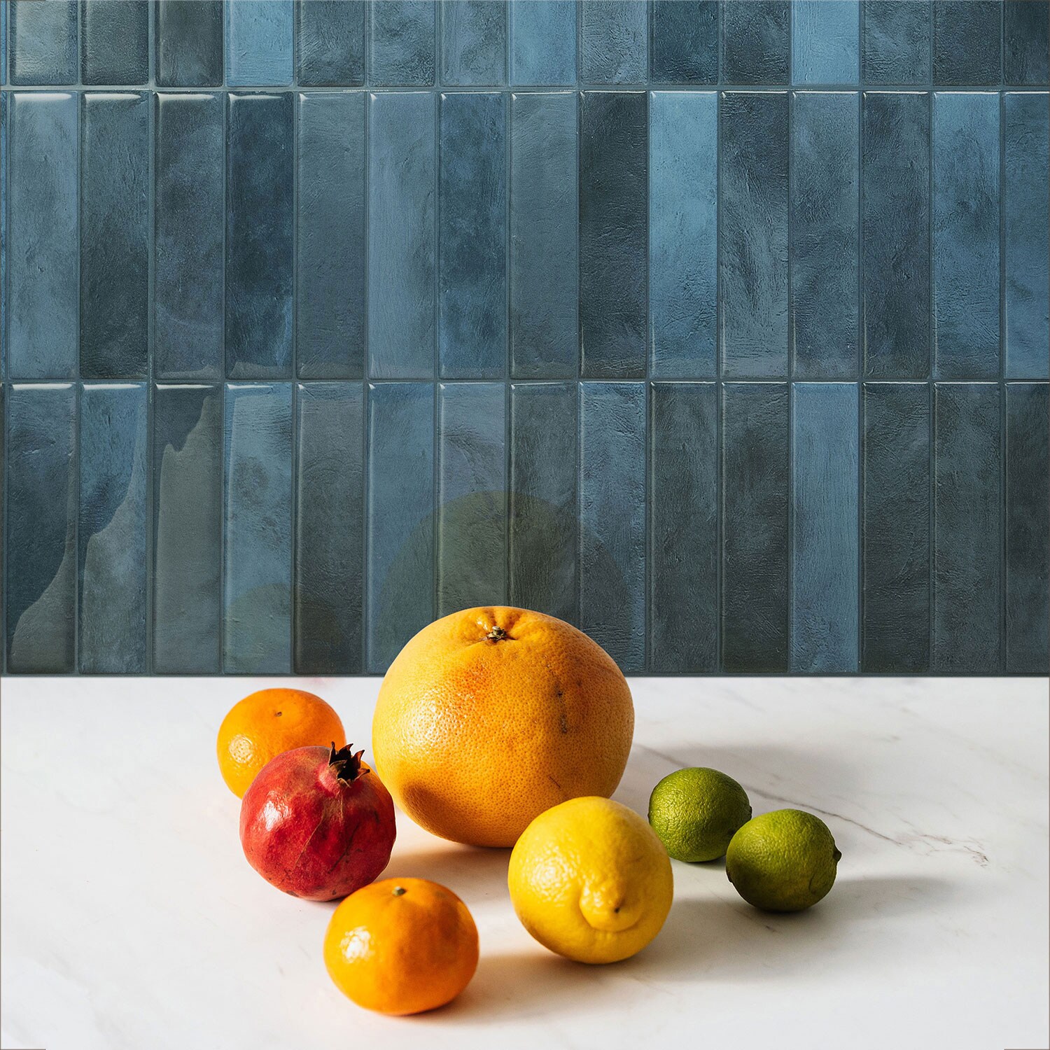 Morocco Agadir Glossy Blue Peel and Stick Wall Tile