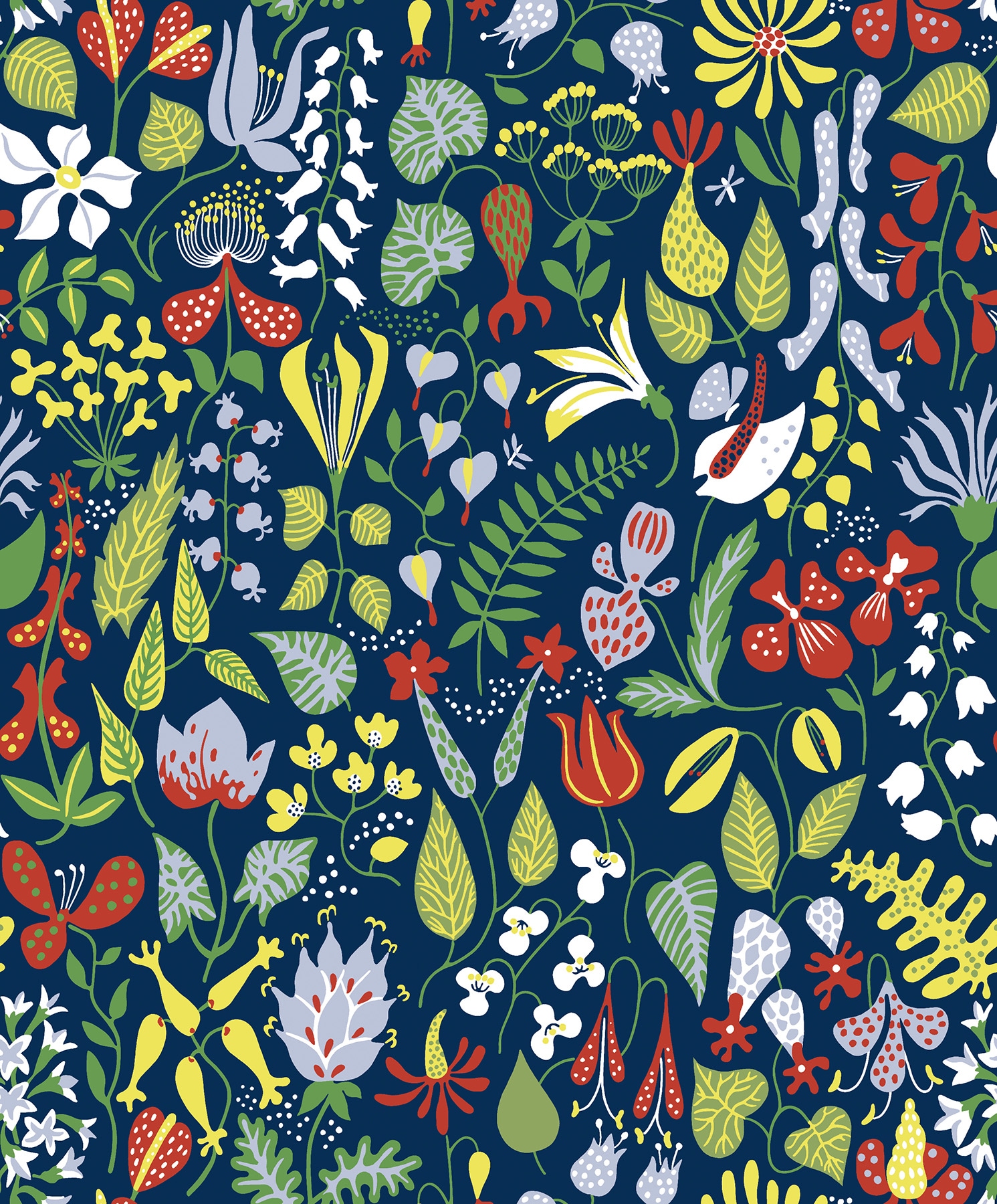 Borastapeter Wall Vision 57-sq Ft Navy Non-woven Floral Unpasted Paste 