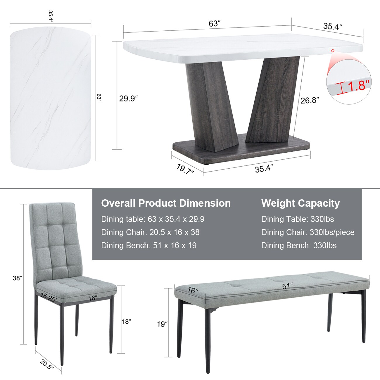 Siavonce XH2652K Dining-Sets - View #17