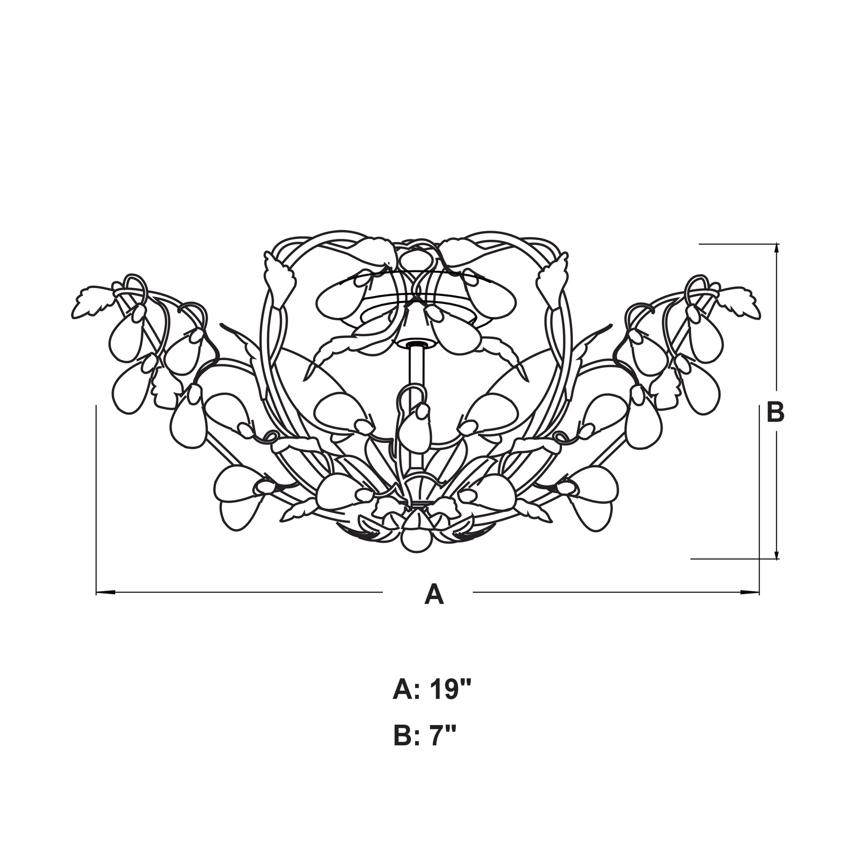 Jardin 19" French Cream Crystal Semi-Flush Mount Ceiling Light