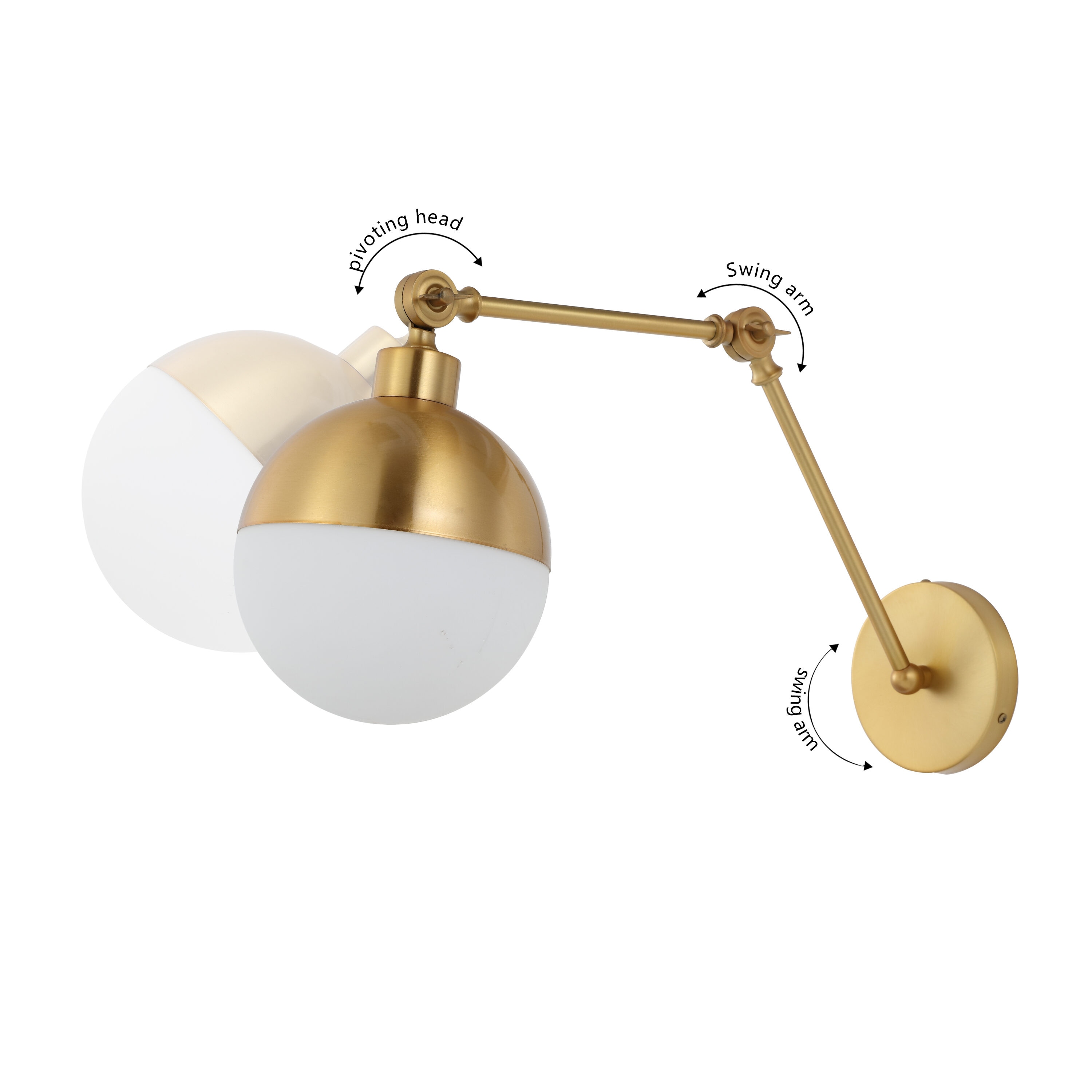 Alba Brass Gold 20'' Dimmable Frosted Glass LED Sconce
