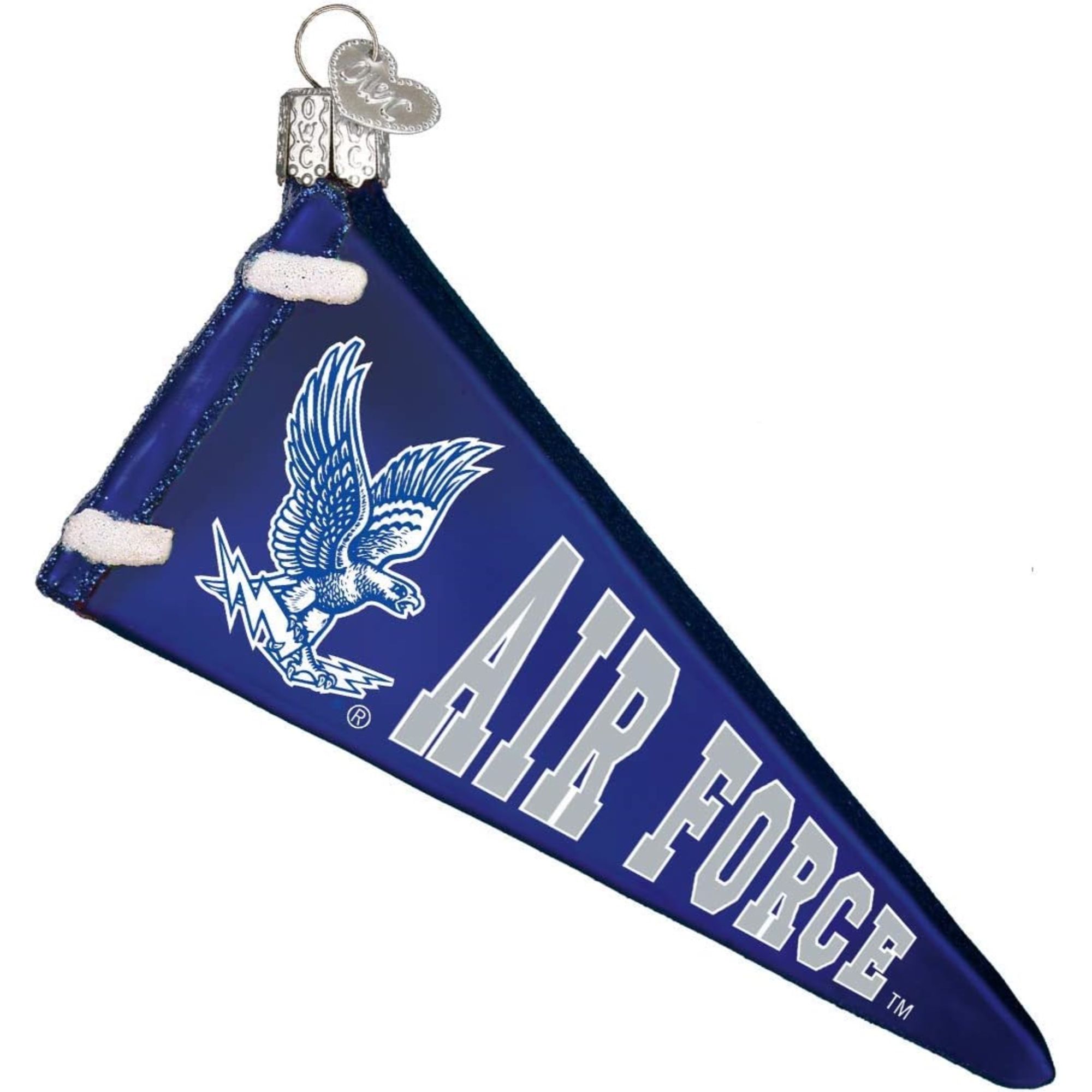 Old World Christmas 729343650061 Blown Glass Ornament for Christmas Tree - NCAA Air Force Falcons Pennant
