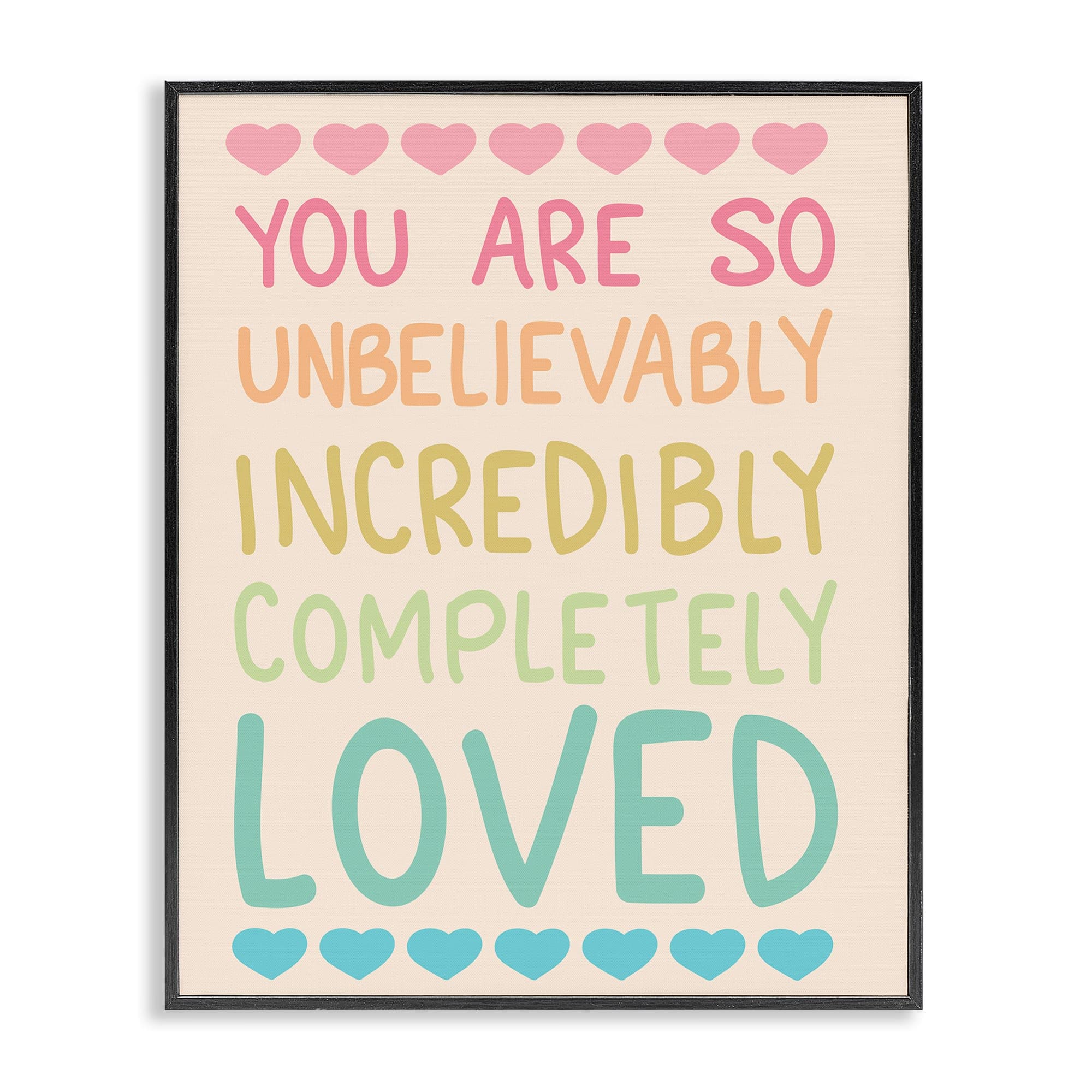 Stupell Industries BS-416-FR-24X30 Completely Loved with Hearts Black Framed Giclee Art By Sweet Melody Designs 24 x 30