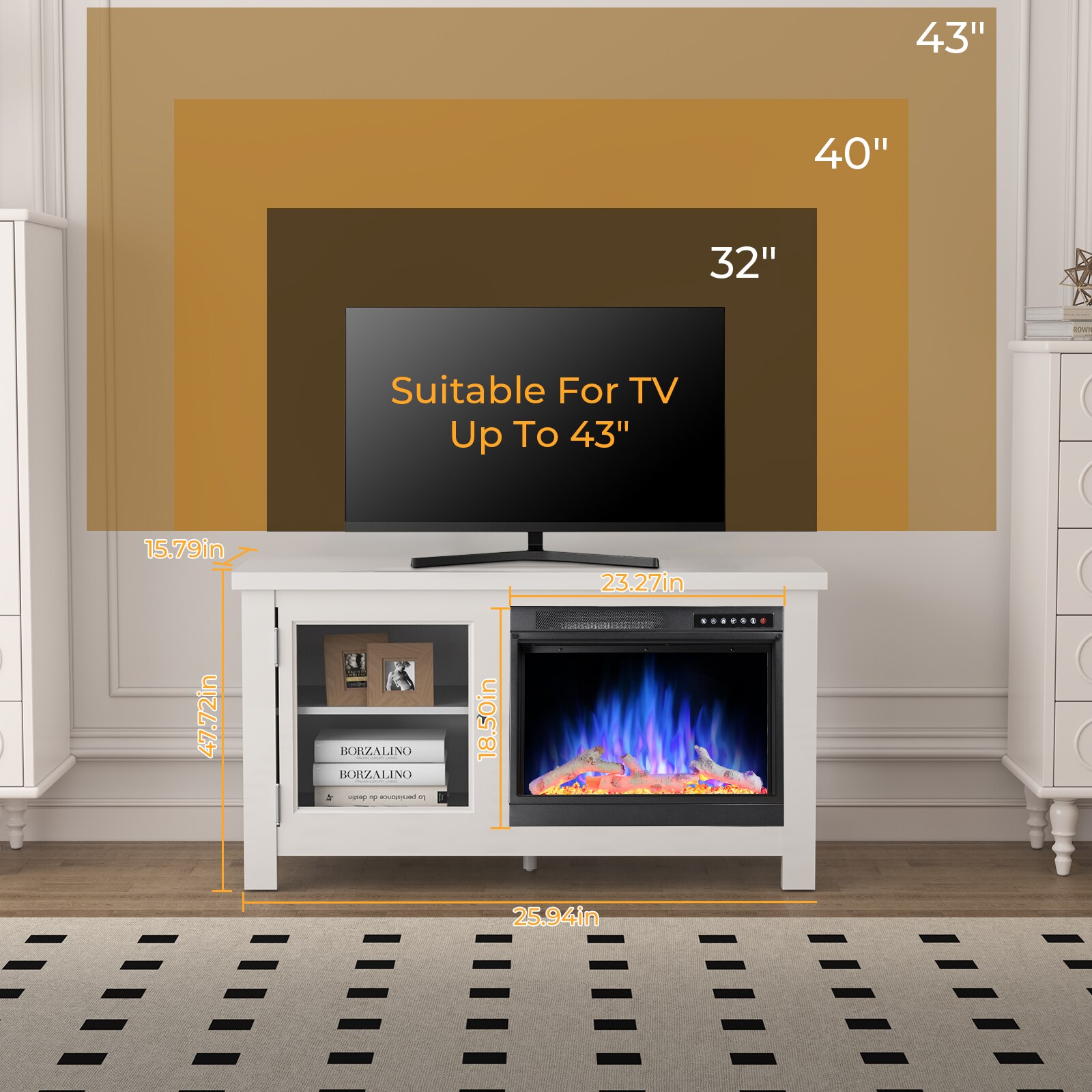 COWSAR LSSM2304W Electric-Fireplaces - View #5