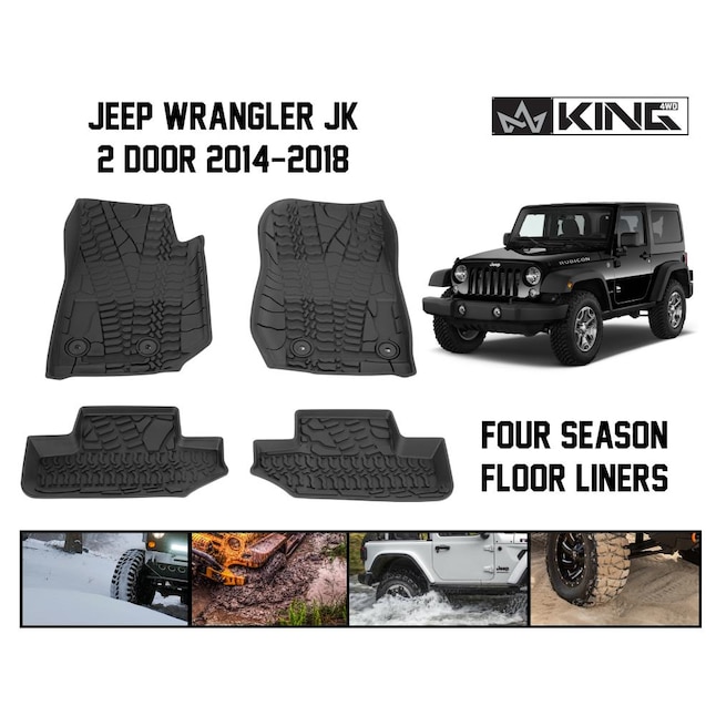 King 4WD King 4WD Premium Four-Season Floor Liners Front and Rear Passenger  Area Jeep Wrangler JK 2 Door 2014-2018 in the Interior Car Accessories  department at 