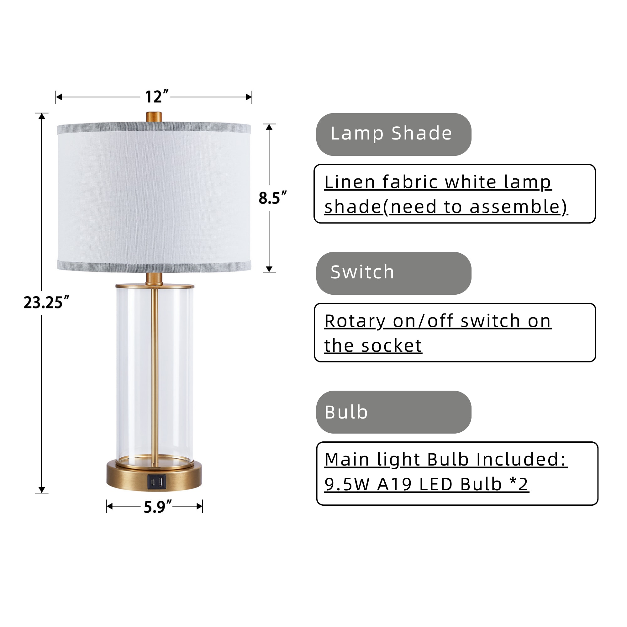 KAWOTI 21346 Table-Lamps - View #6