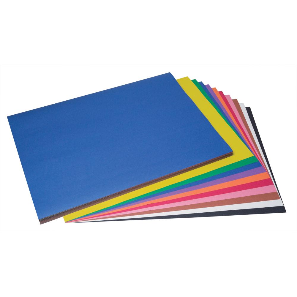 SunWorks PAC6518 Construction Paper, 10 Assorted Colors, 18 In x 24 In, 100 Sheets