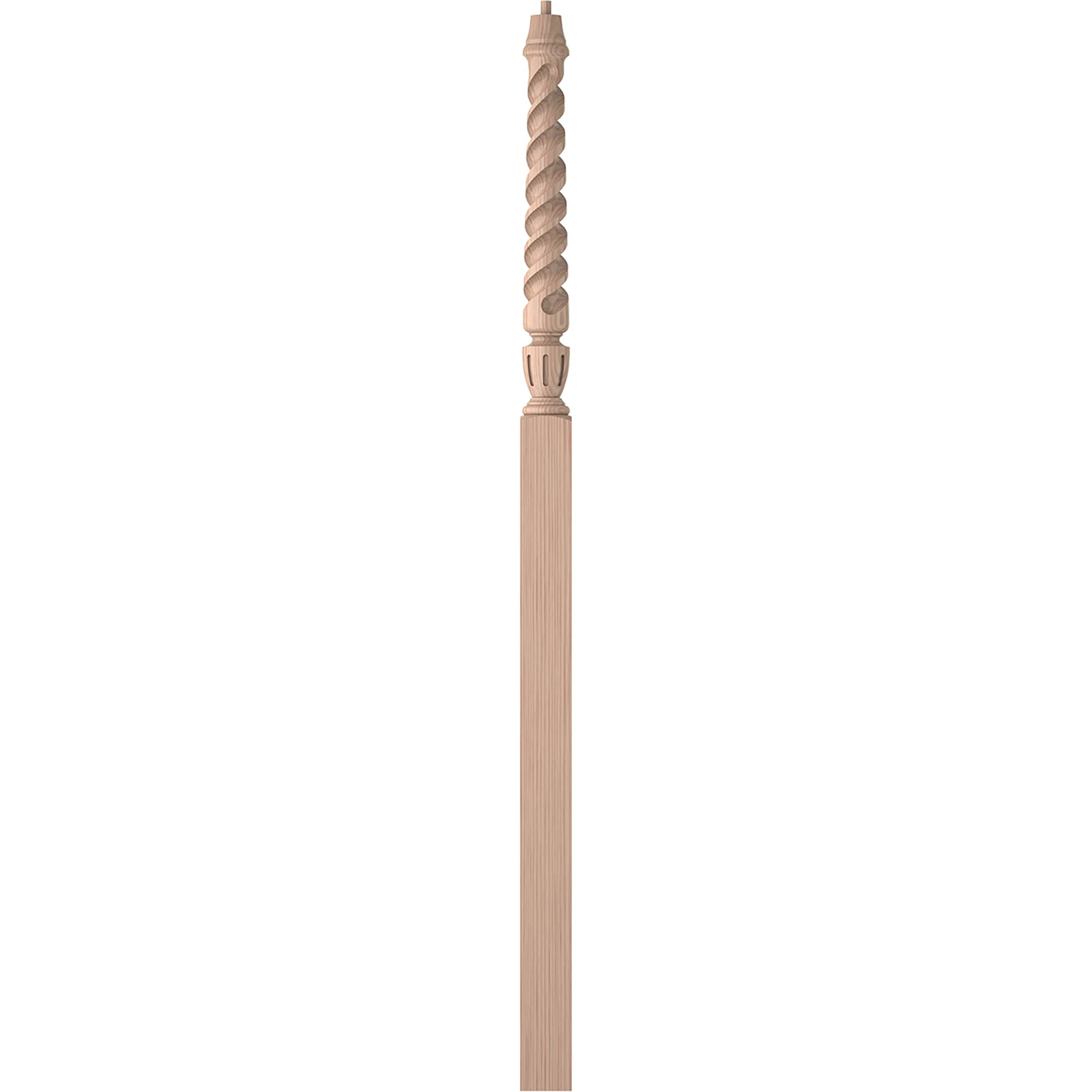 L.J. Smith Stair Systems LJT-3018-B Regent 3.5-in x 73-in Unfinished Beechwood Intermediate Stair Newel Post
