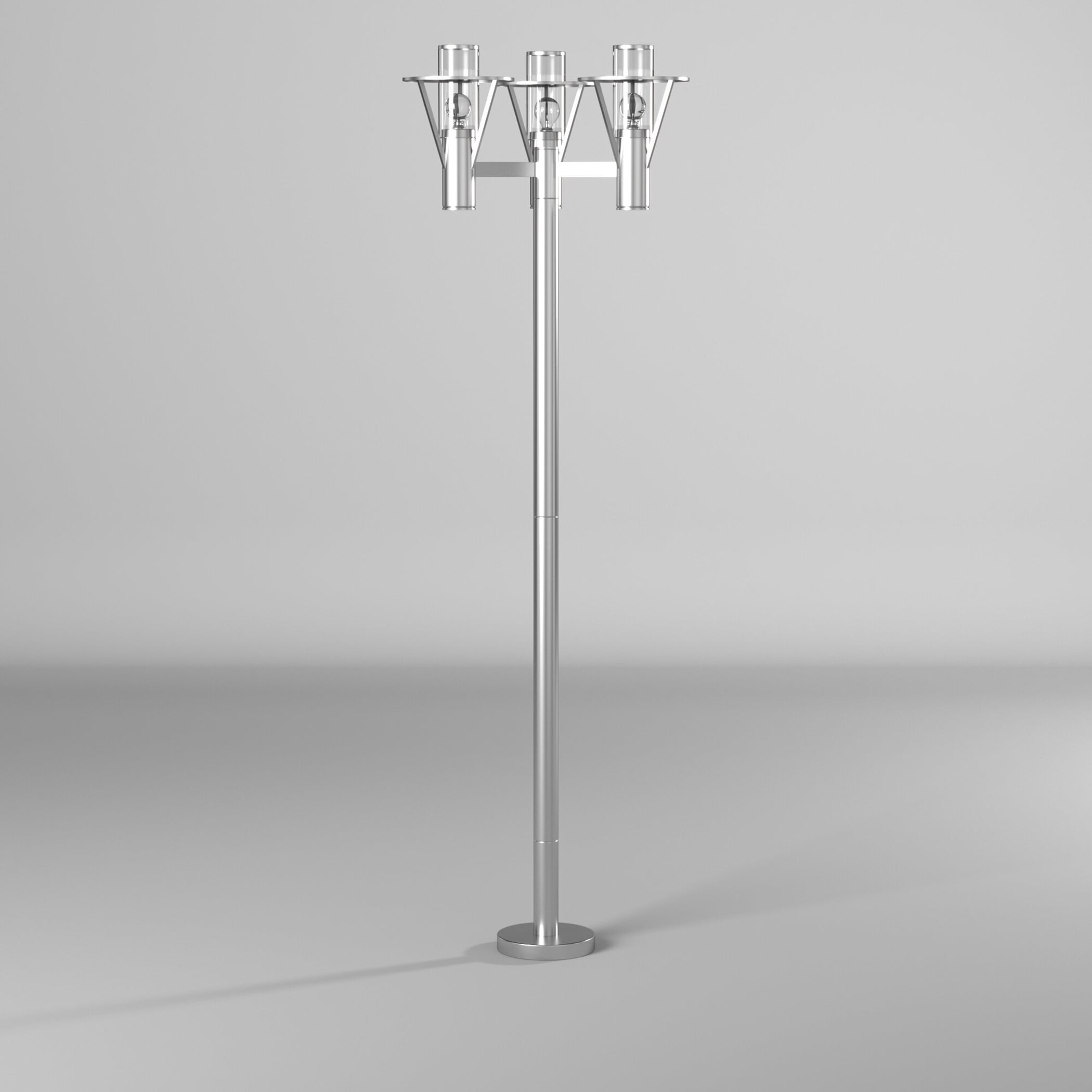 Belfast Modern Stainless Steel 86.75" Outdoor Lamp with Clear Glass