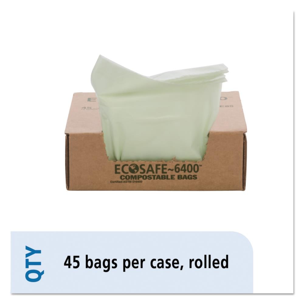 Food Waste Bags  12 pk Eco-Safe  Compostable  13 gal 