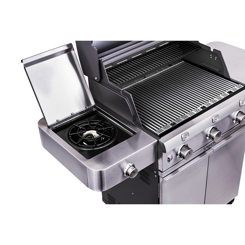 Saber Stainless Steel 3-Burner Propane Gas Grill with Side Burner