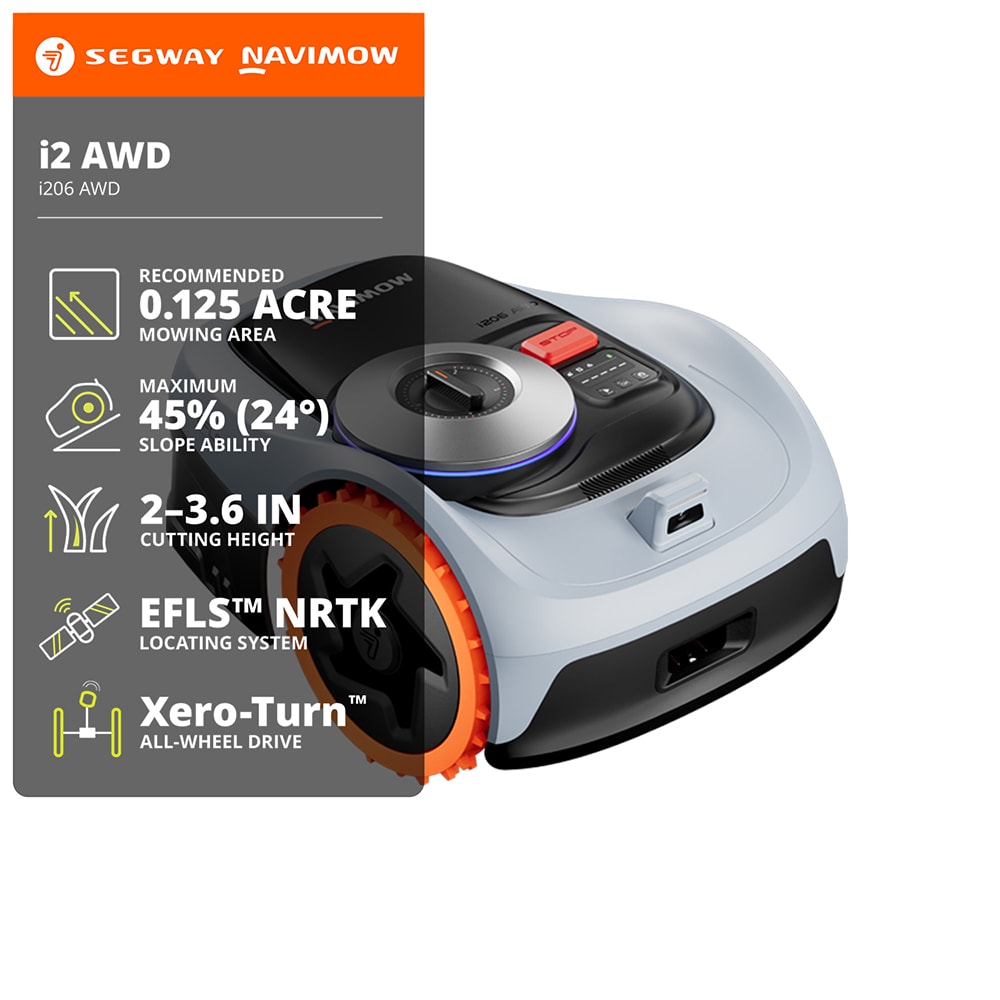 Segway Navimow i206 7.1-in NRTK+Vision Robot Lawn Mower for Up to 1/8 Acre with AWD, Auto Mapping and Multi-Zone Management Sansujyuku sansujyuku.com