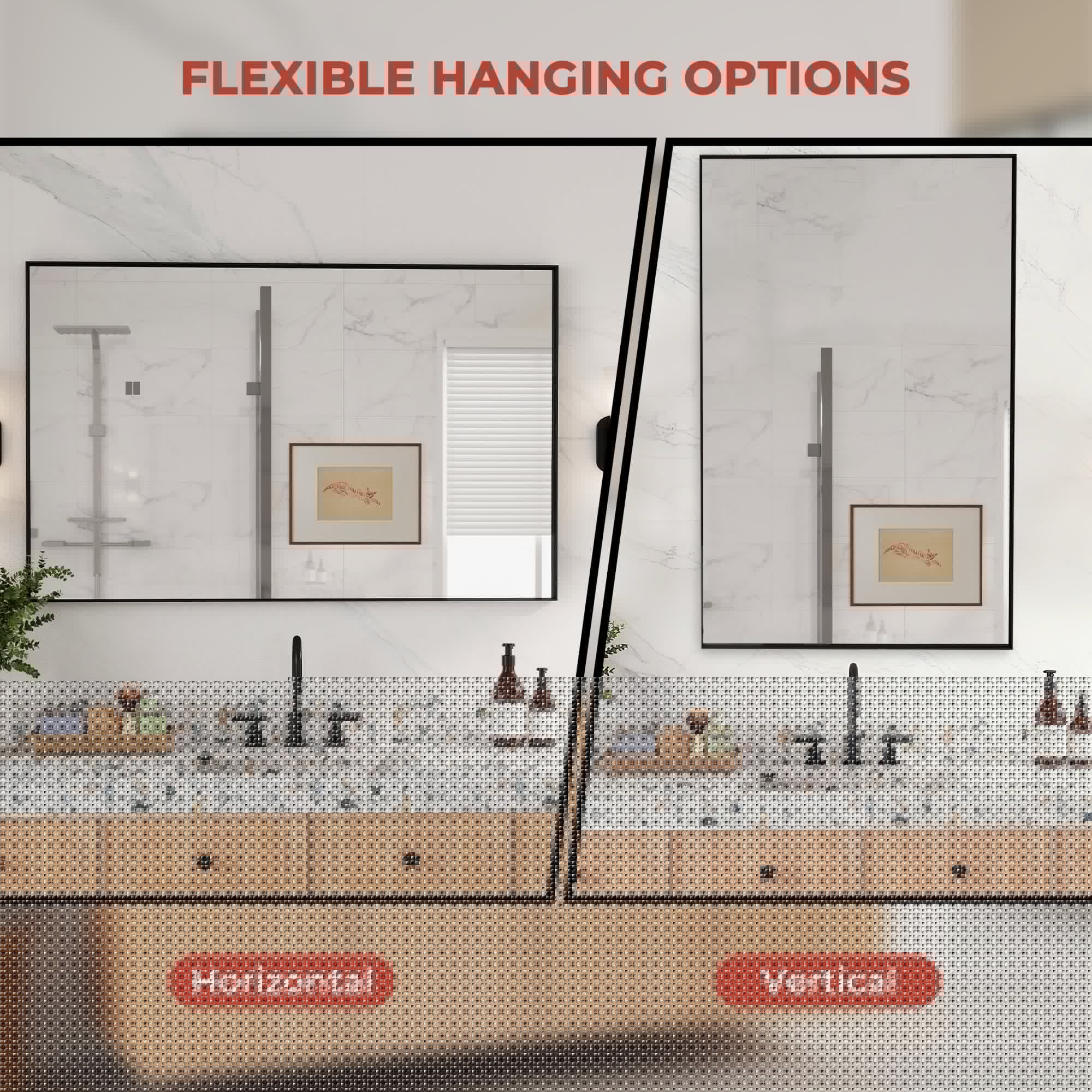 Boyel Living BLC-RA12080-B Framed-Bath-Mirrors - View #5