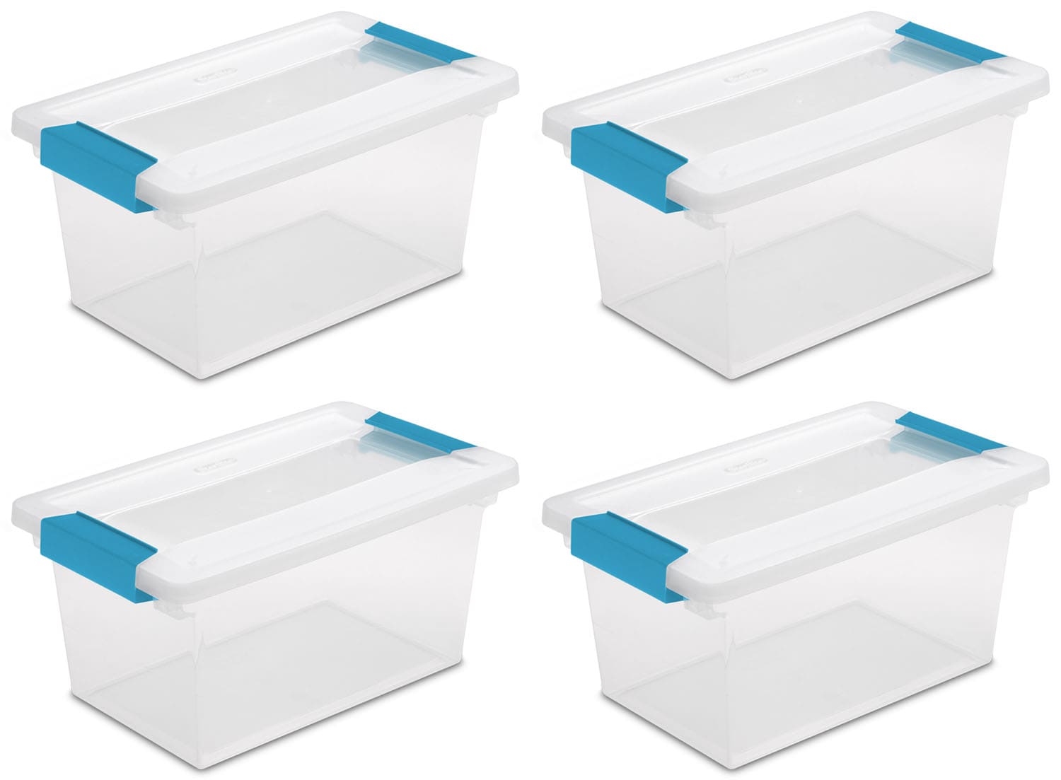 Sterilite Medium Clip Box, Stackable Small Storage Bin With
