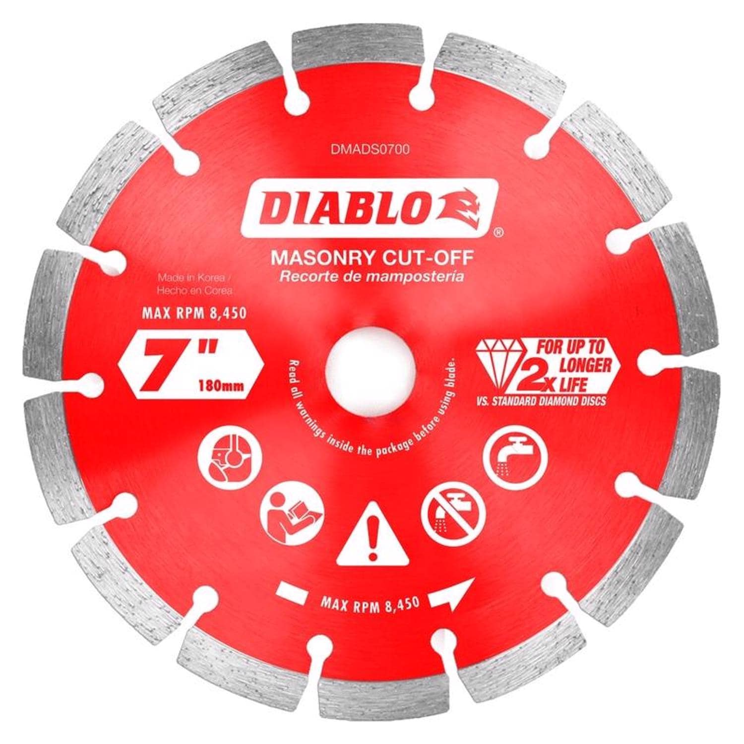 Diablo REMOVE -7 Inch D X 0.875 Inch Diamond Masonry Cut Off Disc 1 pk #EJD2009729