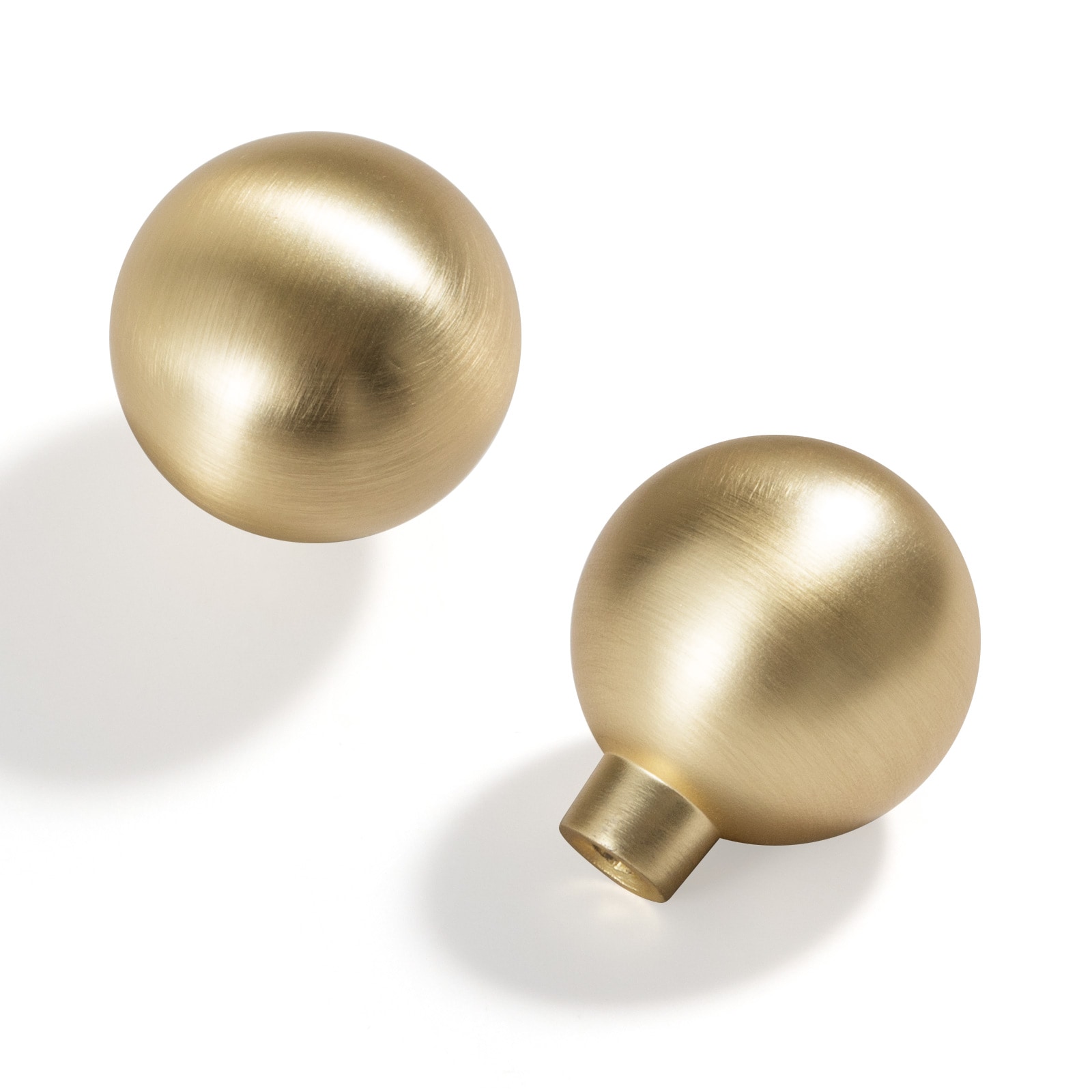 Miaokesen 052TLS-DK 15/16-in Light Brushed Brass Round Modern Cabinet Knob 6 -Pack