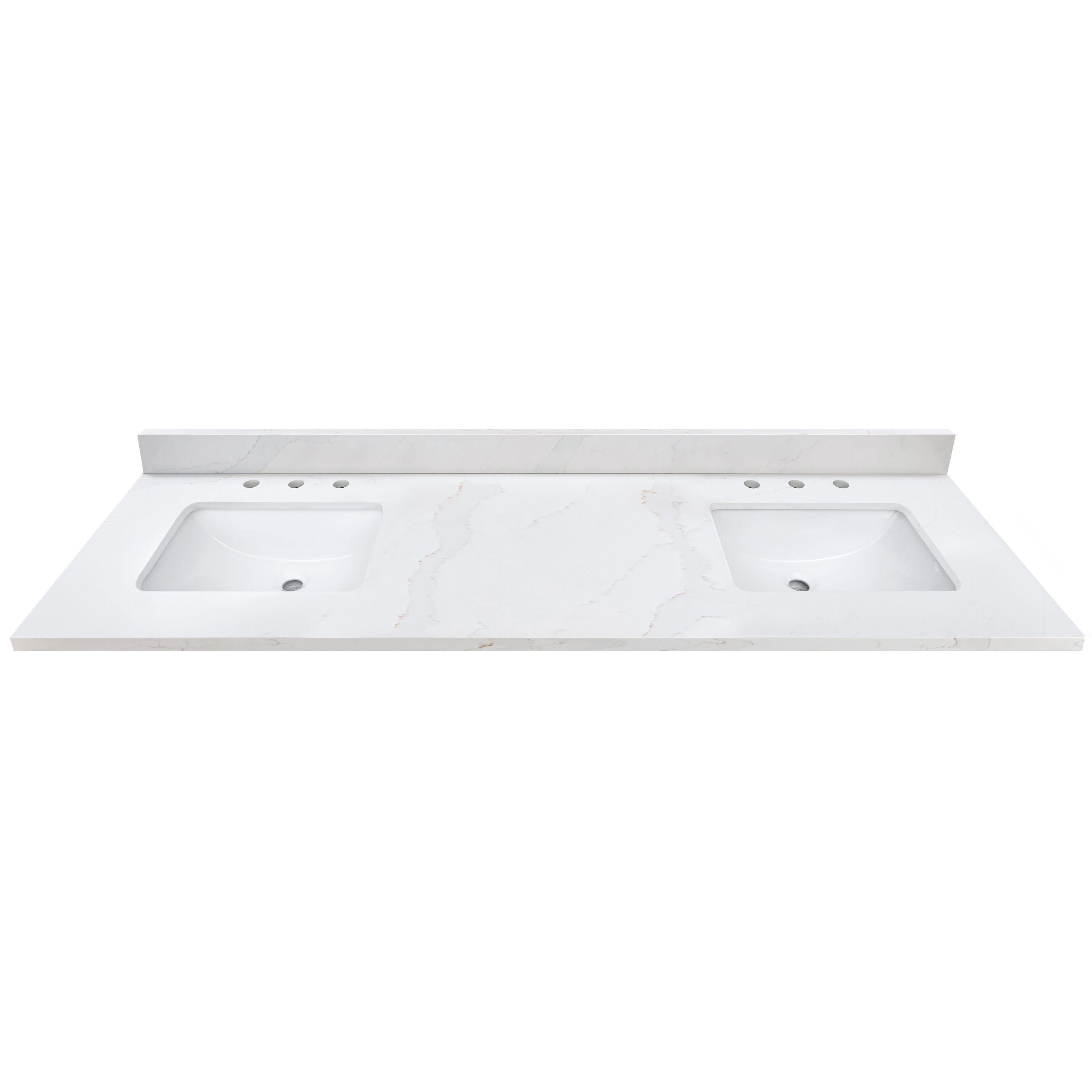 Avanity QUT73CA-RS 73-in x 22-in Calacatta White Quartz Undermount Double sink 6-Hole Bathroom Vanity Top